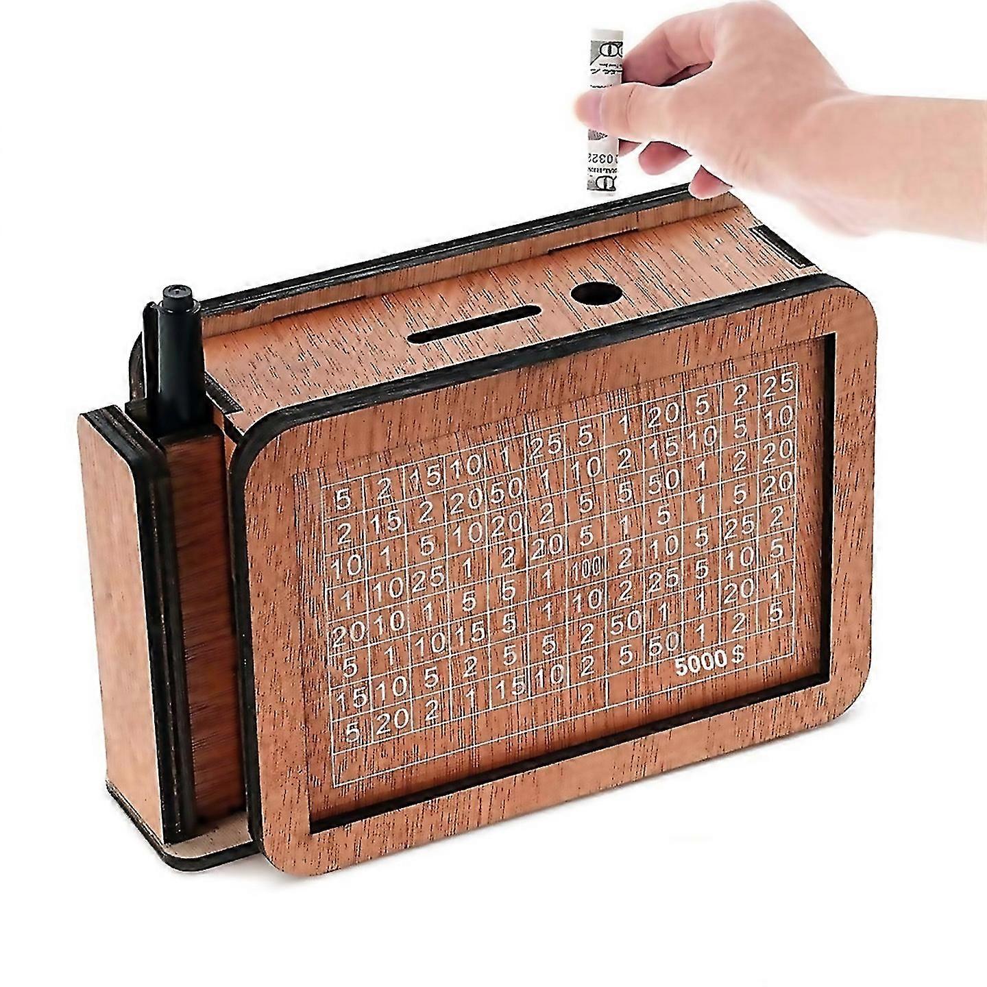 Para hucha de madera con diseño de bóveda de efectivo Hucha de madera