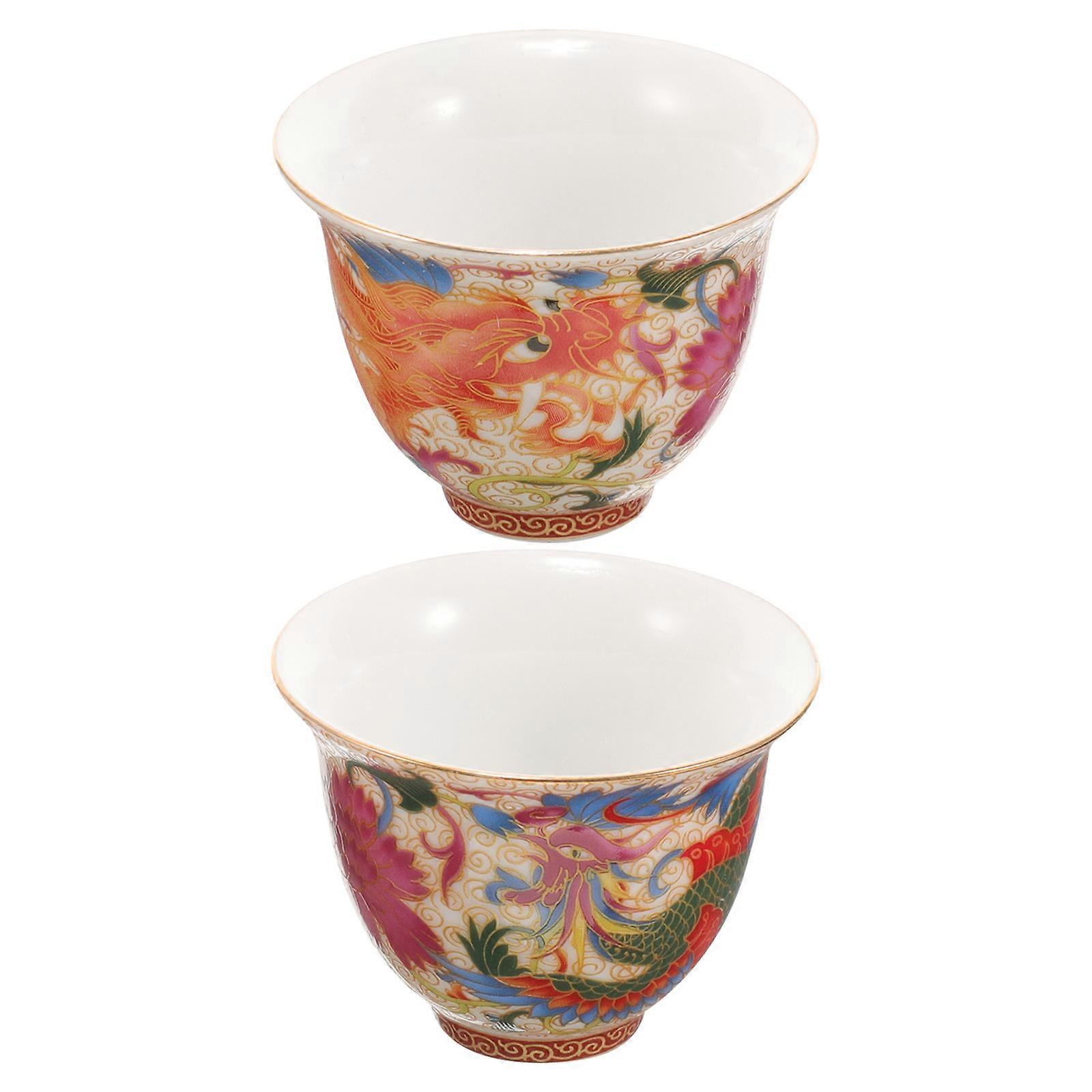 Chinese Dragon Vintage Tea Mug for Drinking 1Pair Cups