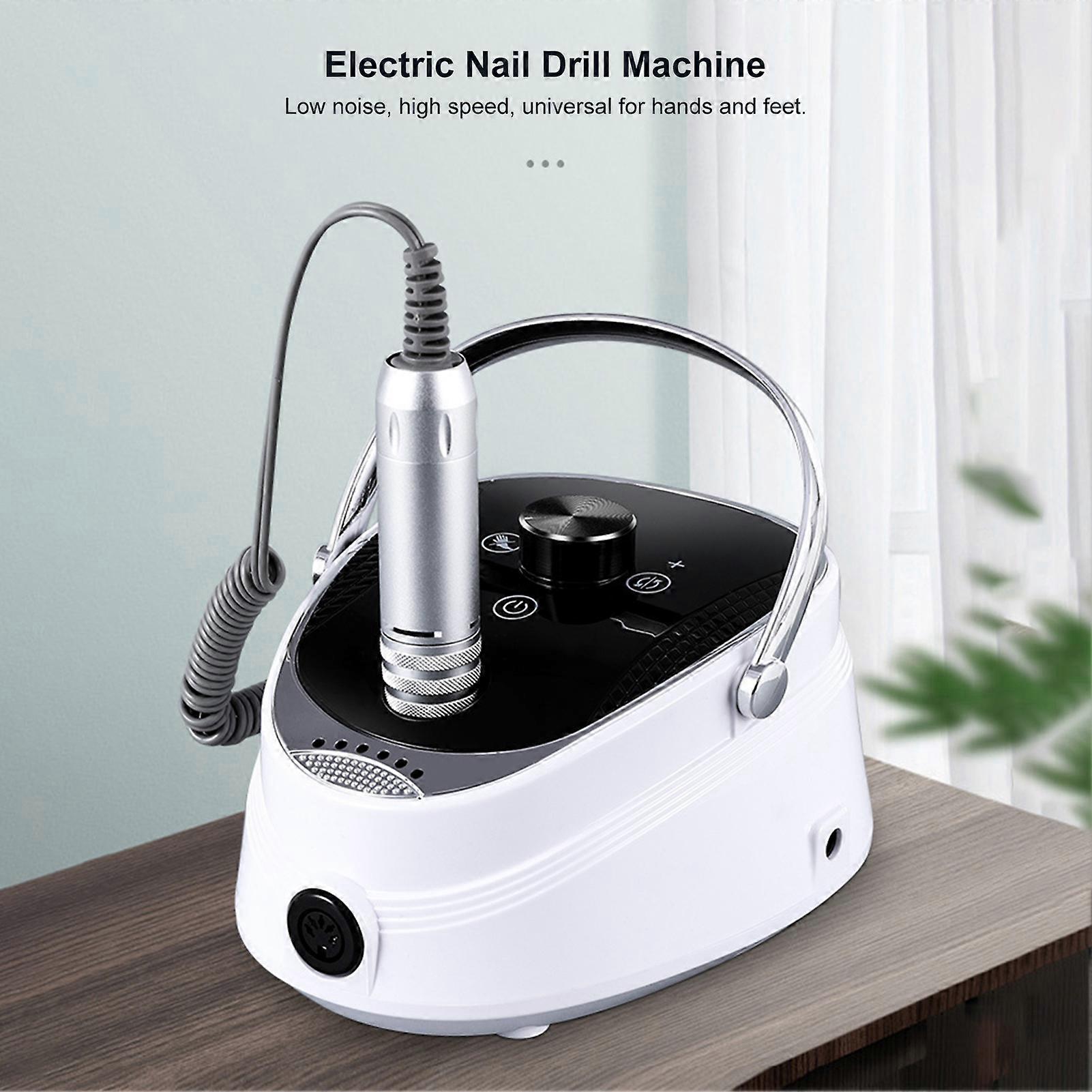 BLUEQUE Nail Drill Machine 35000 RPM Adjustable Rotate Speed Electric Nail File Manicure Tool Kit with Replaceable Grinding Bits