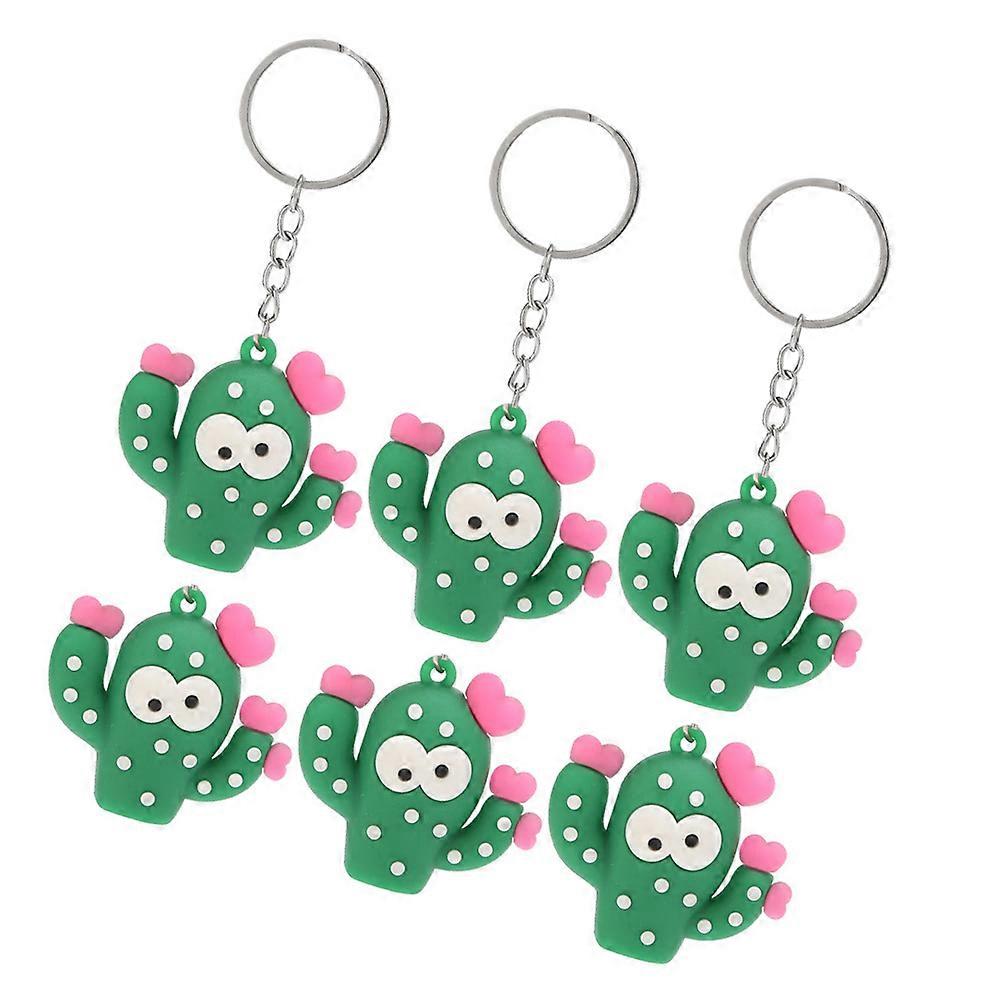 Cactus Keychains Stylish Key Ring with 6Pcs for Holding Keys and Kids Gift