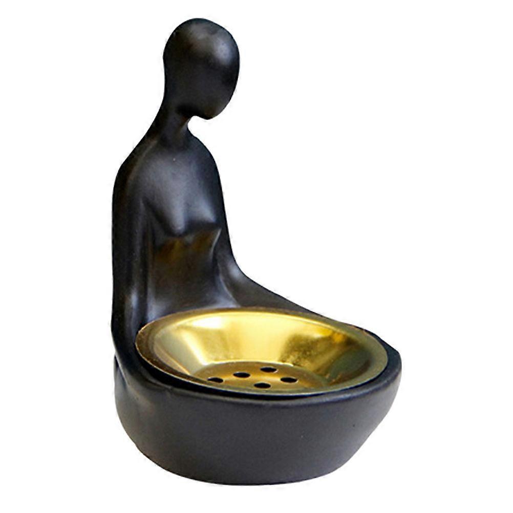 Fragrance Release Modern Style Cone Burner Middle East Bedroom Resin Black for Home Decoration 1Set