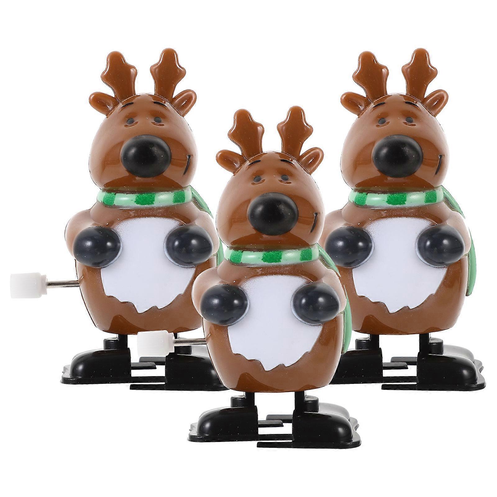 Wind Up Toys Xmas Clockwork Toys for Playing 3Pcs Assorted Color Plastic
