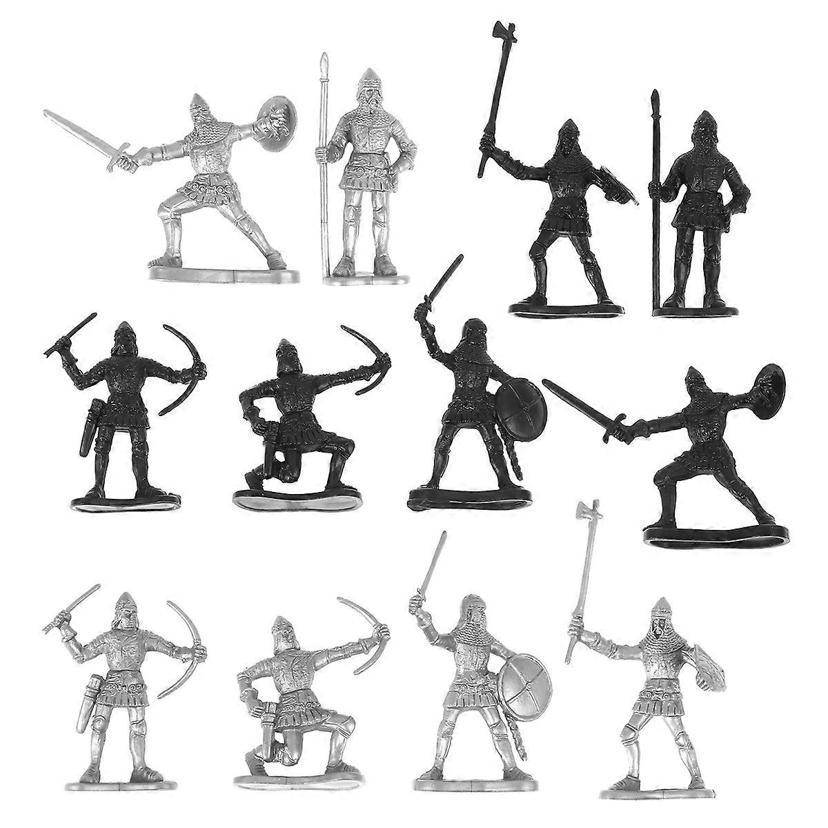 Sand Table Soldier Medieval Toy for Decoration 60Pcs Assorted Color Figures