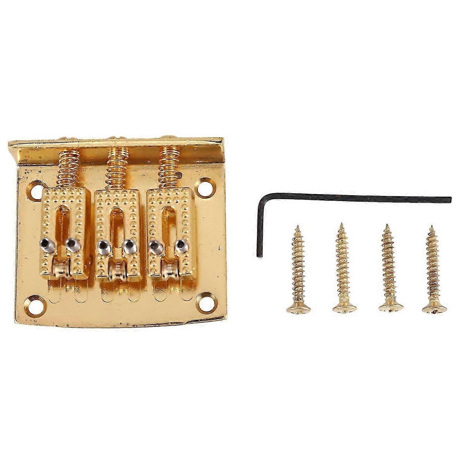Guitar Bridge Tail 3 String Guitar Replacement Gold