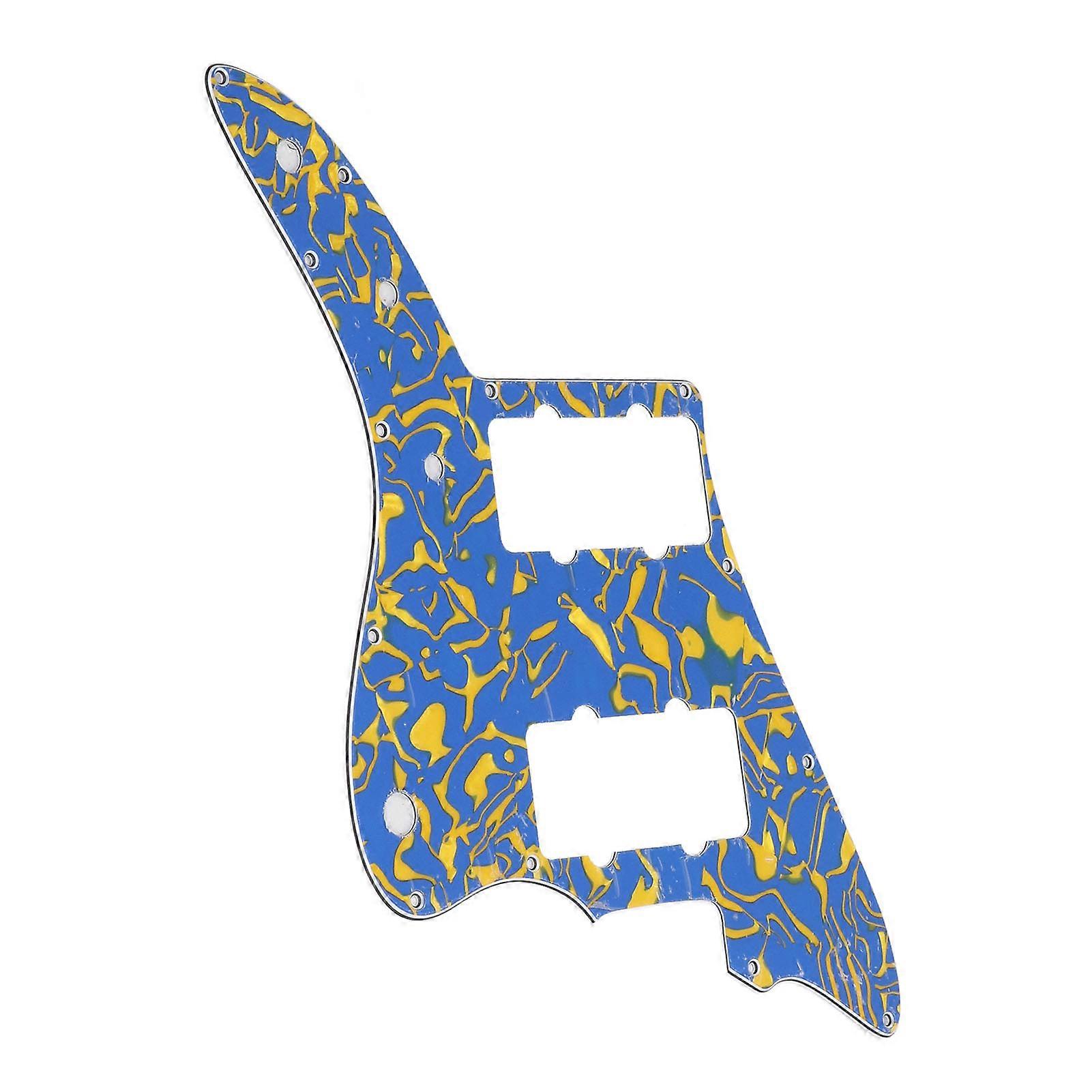 Blue Yellow Electric Guitar Pickguard Scratch Resistant Plastic