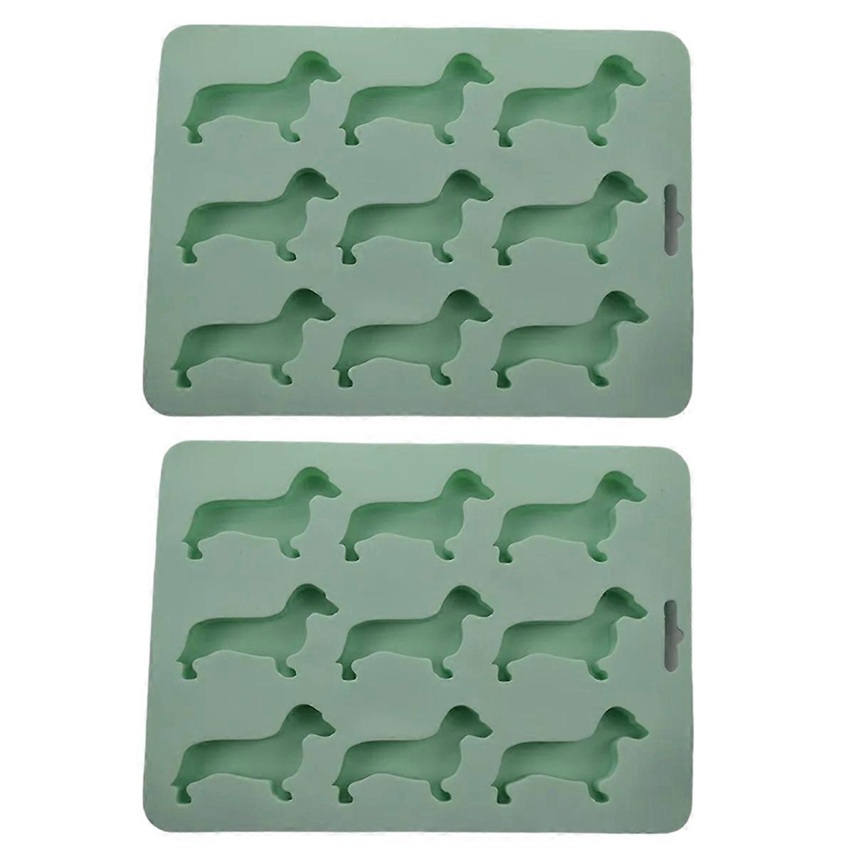 Dachshund shaped silicone ice piece mold tray C