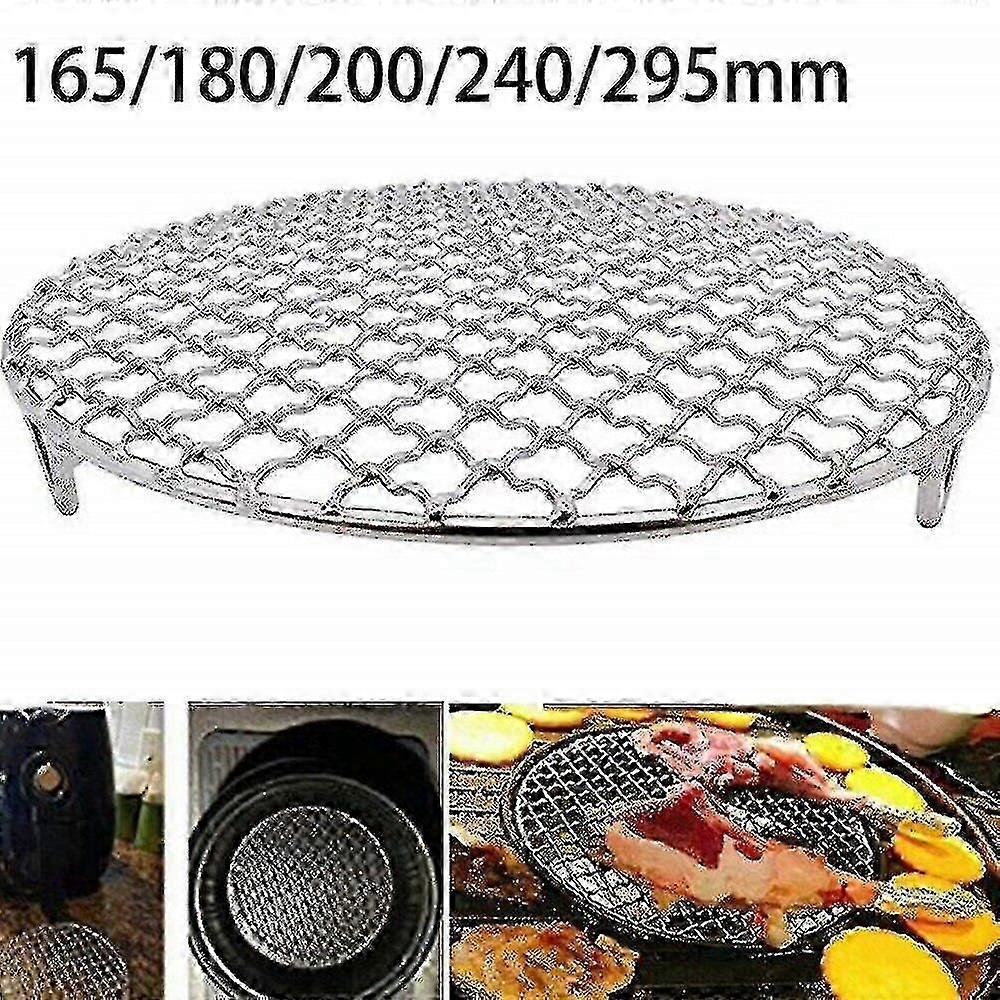 Round Grill Net With Foot Barbecue Bbq Meshes Cooling Rack Steam Baking A