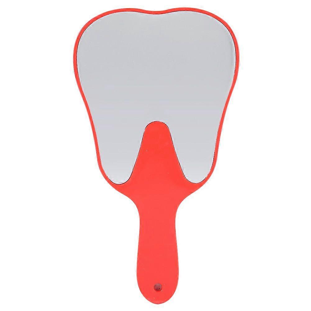 Useful Cute Handheld Mirror Compact Plastic Handle Hand Mirror Tool(Red)