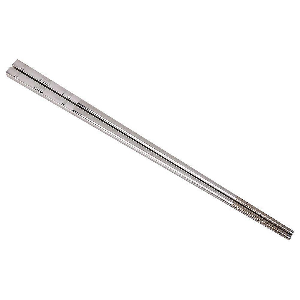 1 Pair Portable Stainless Steel Sushi Chopsticks Engraving Pattern Tableware