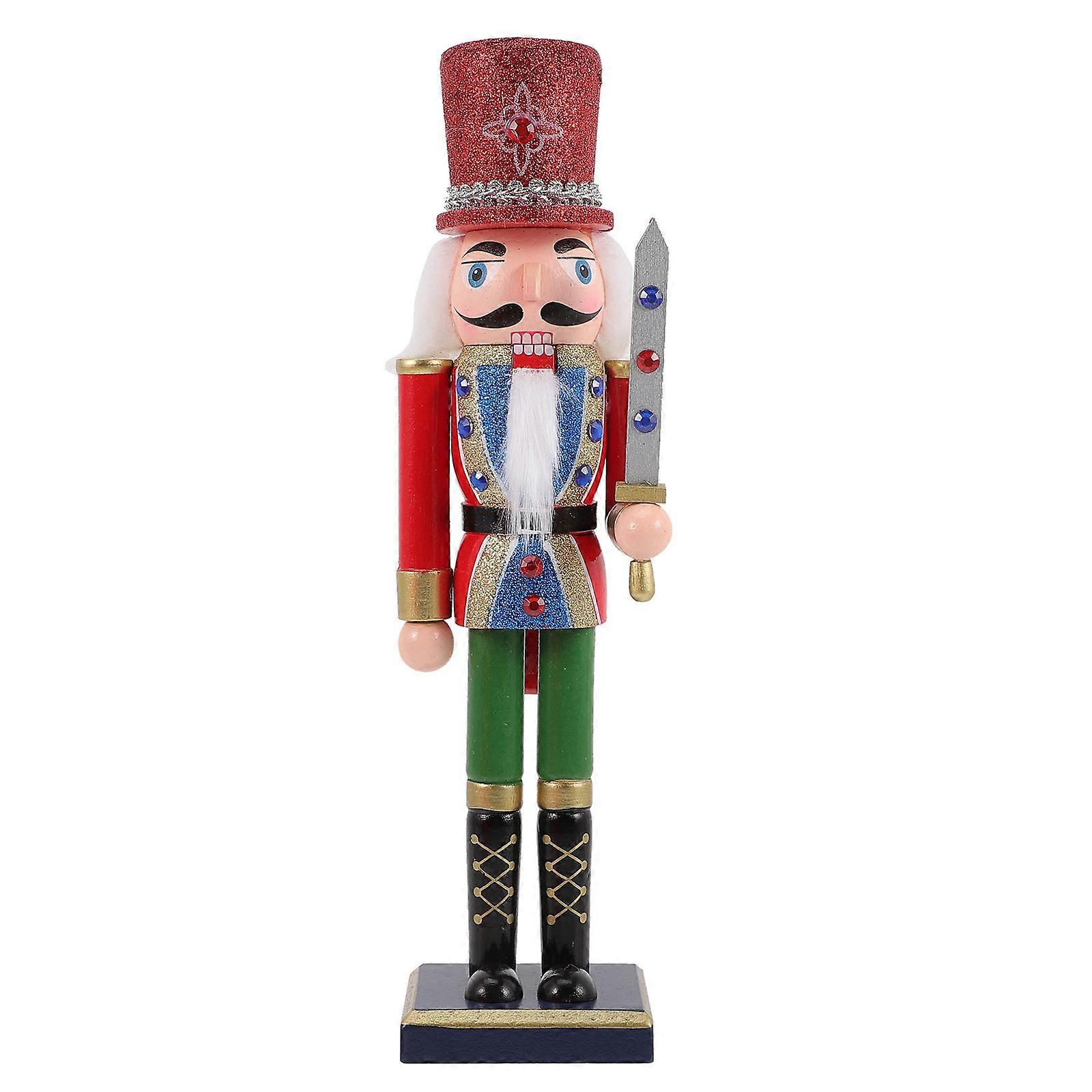 Huolongjia Xmas Nutcracker Wood for Decor Desktop Christmas Ornament