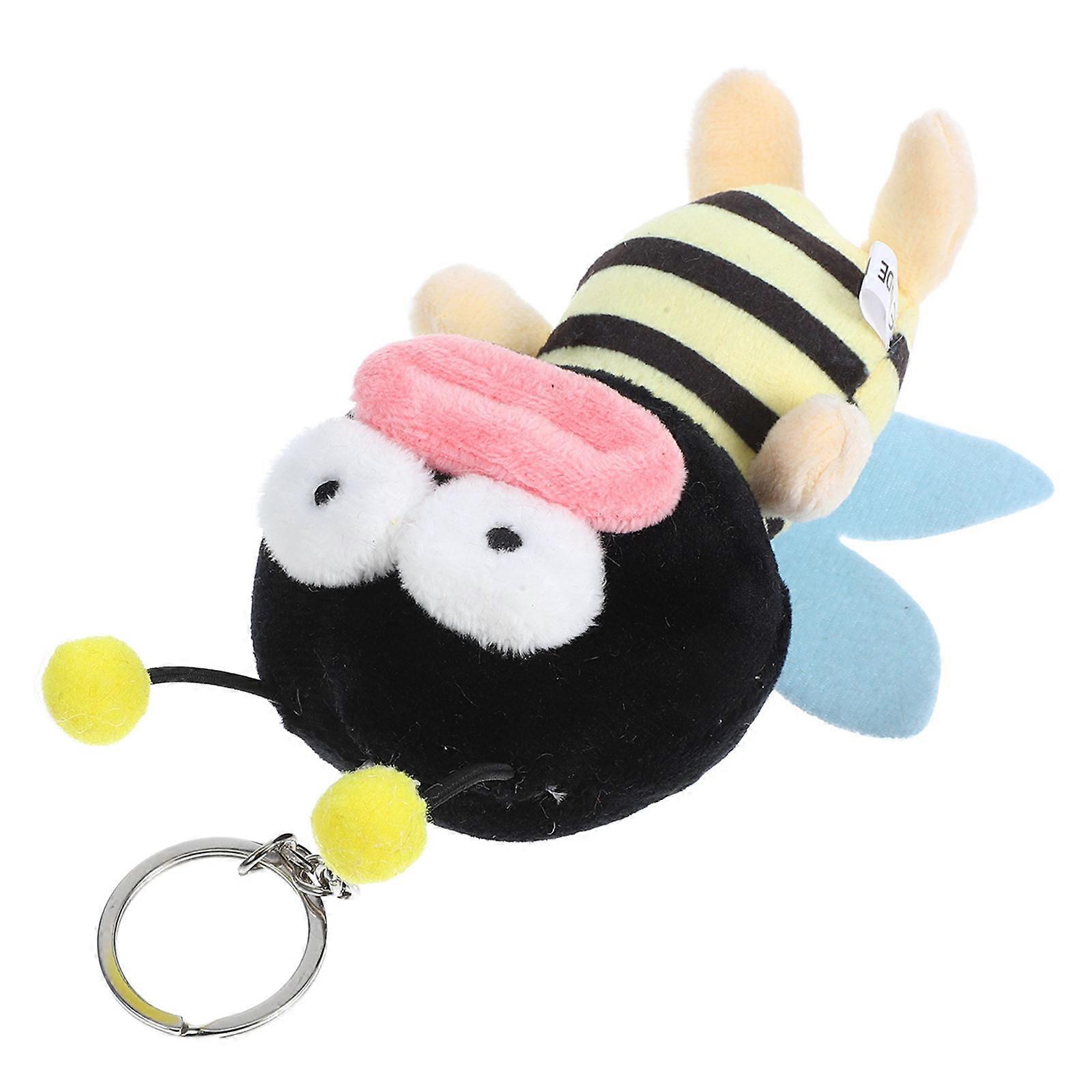 Keychain Bee Pendant for Decor with 3Pcs Plush Animal Bag Hanging Charms