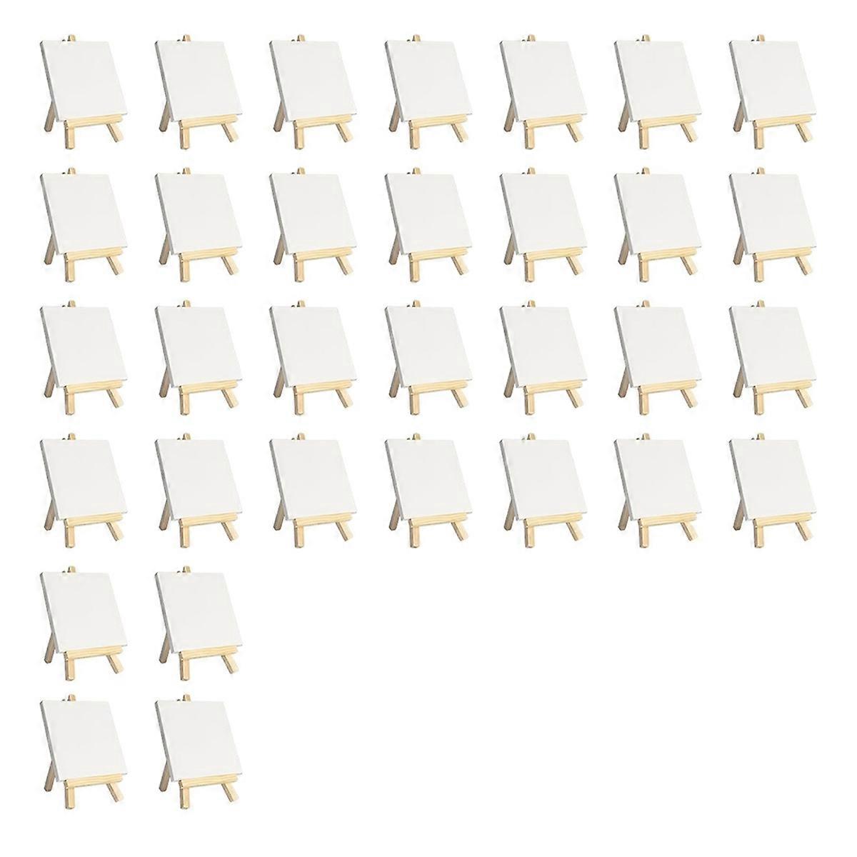 Mini Canvases with Easel Sets 32 Pack,4x4In Art Canvases Painting Kit