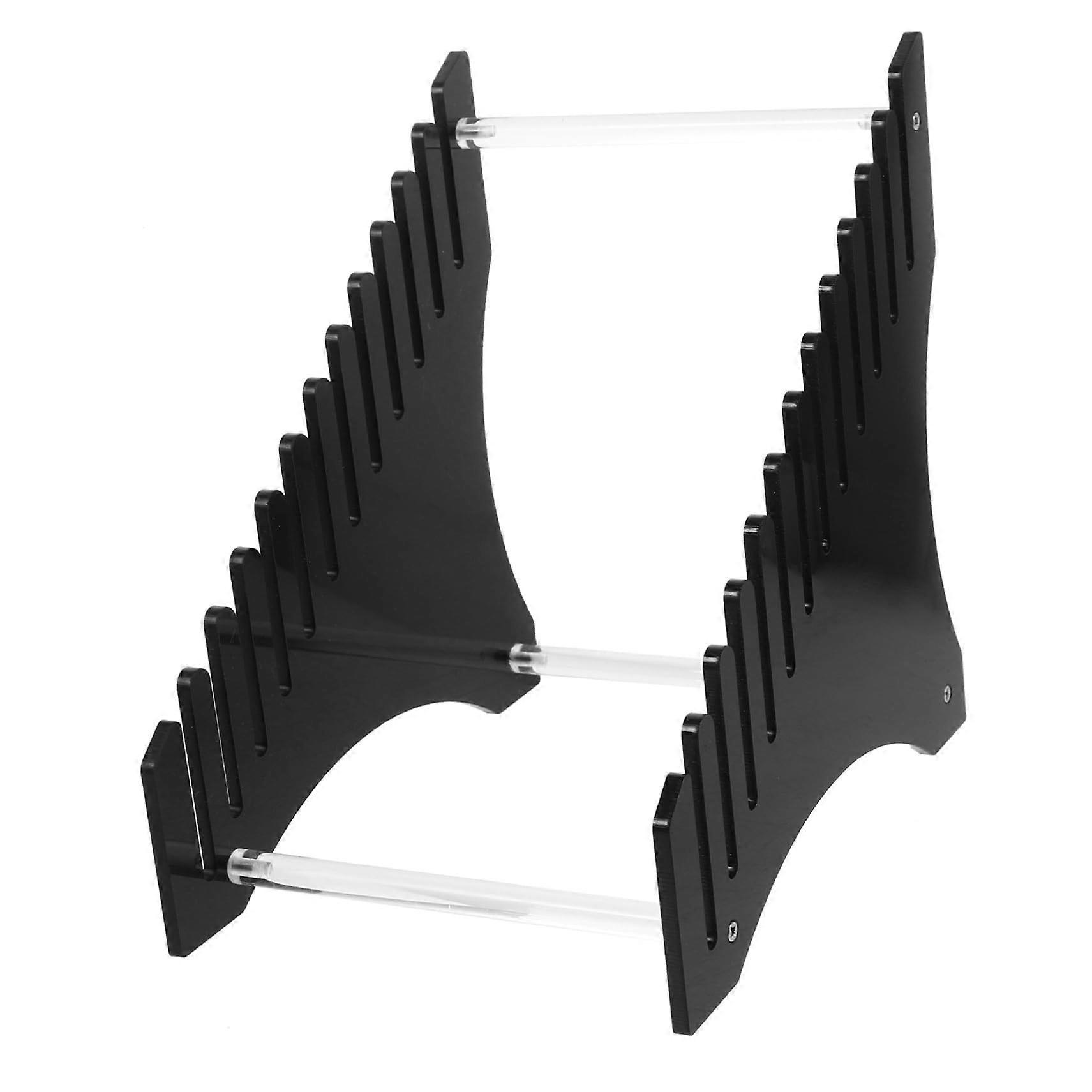 MultiTiered Acrylic Vinyl Record Display Rack Black Desktop Organizer Large Capacity For Records, Magazines, Books