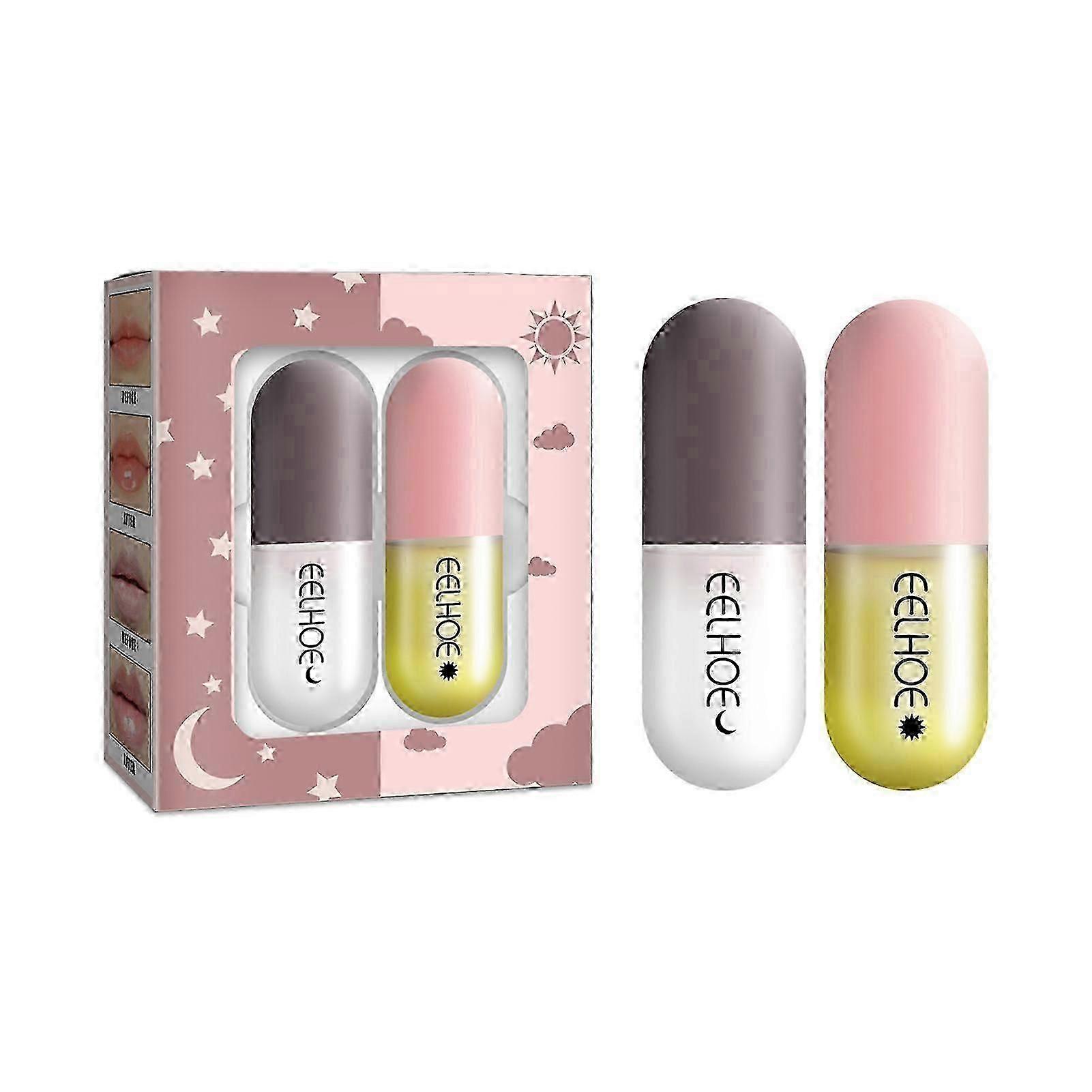 Set Day & Night Lip Plumper Enhancer Gloss Moisturizing Plumping Booster