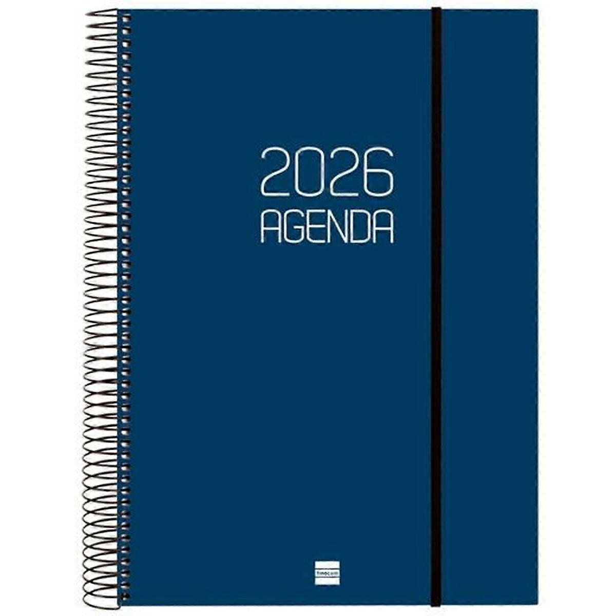 Diary Finocam OPAQUE Blue A4 21 x 29,7 cm 2026