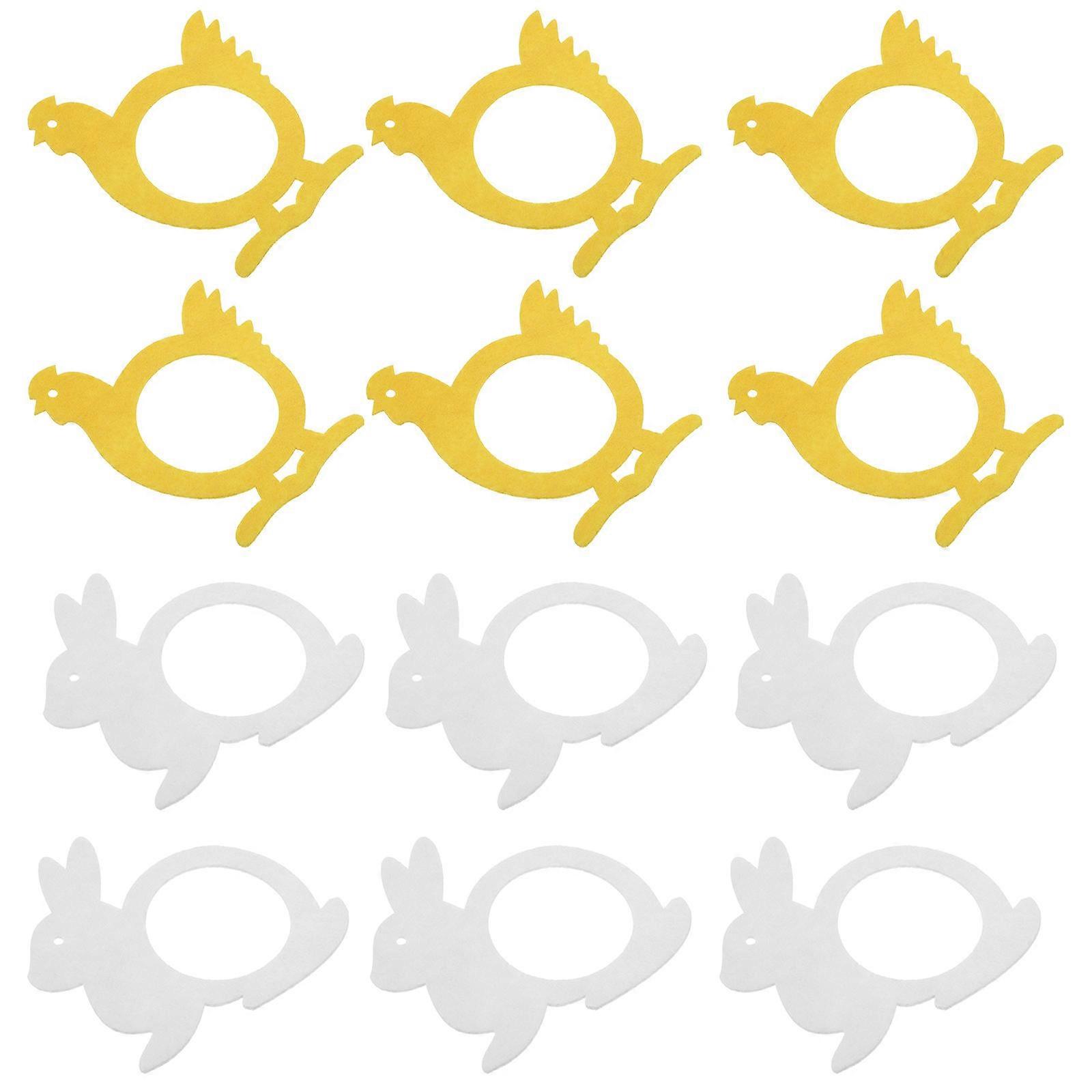 Party Dinner Napkin Ring for Decor with 64Pcs Rabbit and Chick Holders