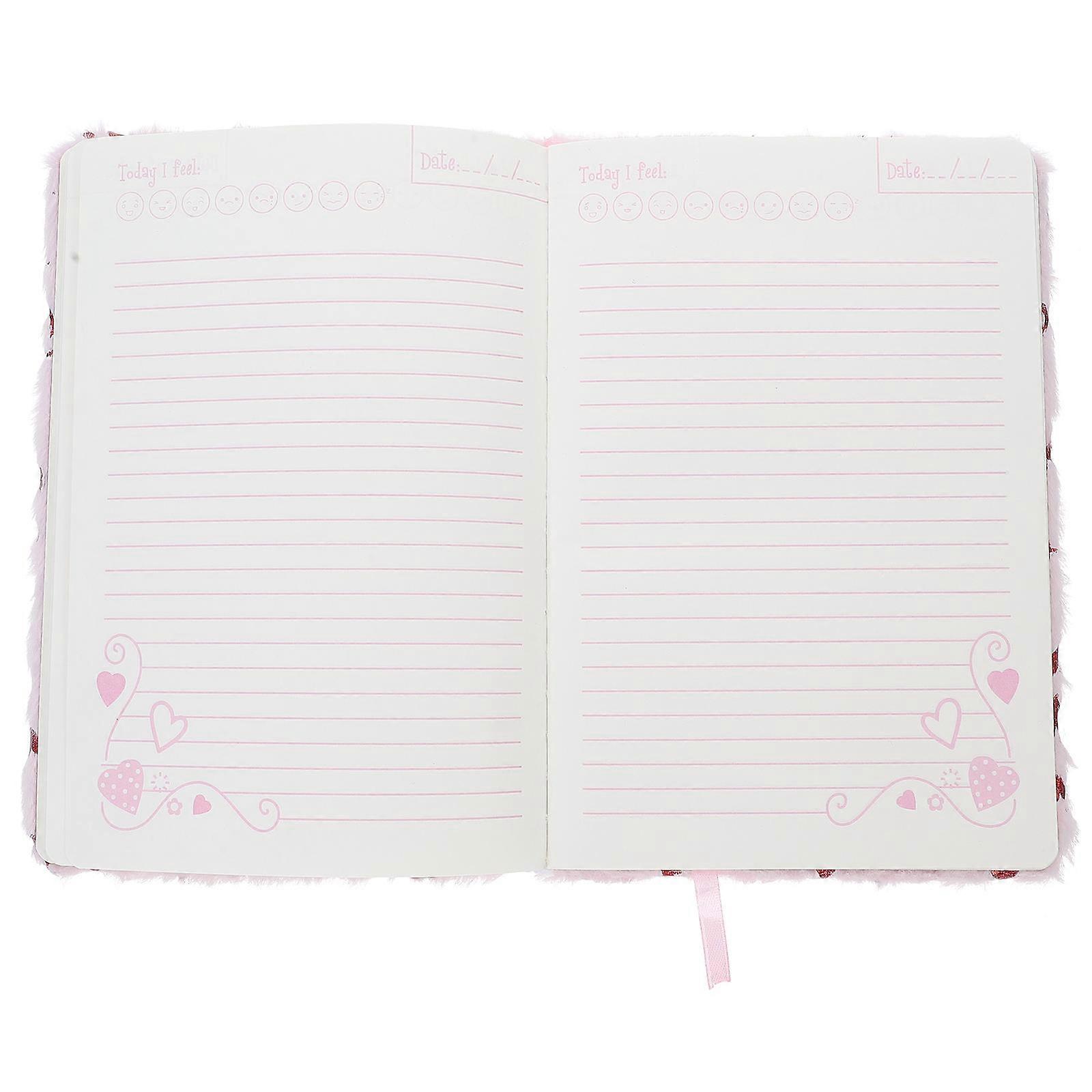 Plush Cover Journal Book Valentines Diary Book for Writing 5Pcs