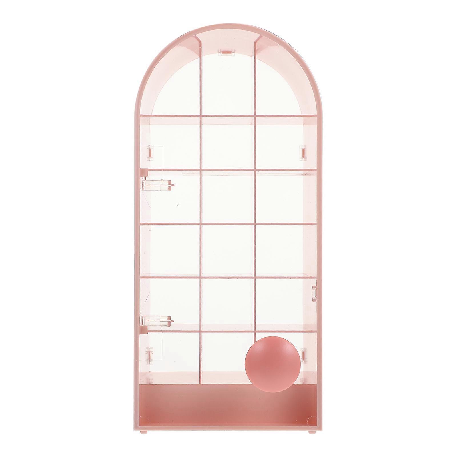 Lipstick Organizer Display Stand 2Pcs Plastic 18 Grids Storage Holder Pink Rectangular For Personal Use