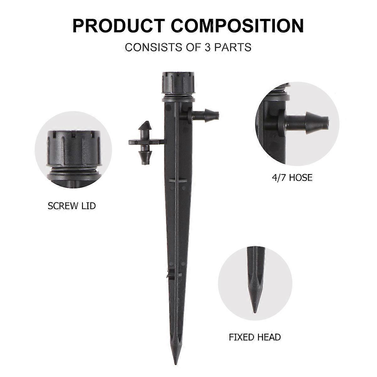 Csepegtető öntözőszerszám, 30 db-os öntözőrendszer, csepegtető, növényöntözés, fekete, 2,5 x 13,3 cm, tartós, praktikus kialakítás