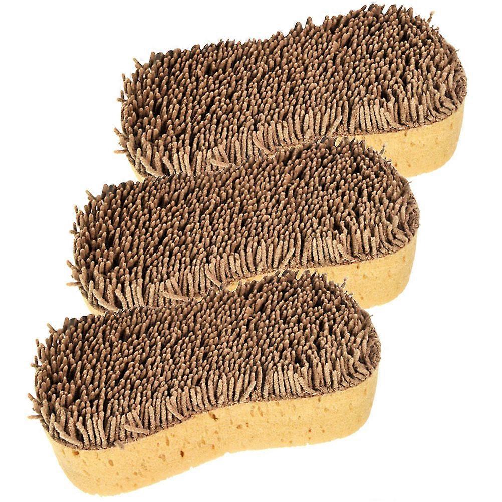 Clear Sponge Plush Cleaning Scrubber for Washing 3Pcs Multifunction Handy Use