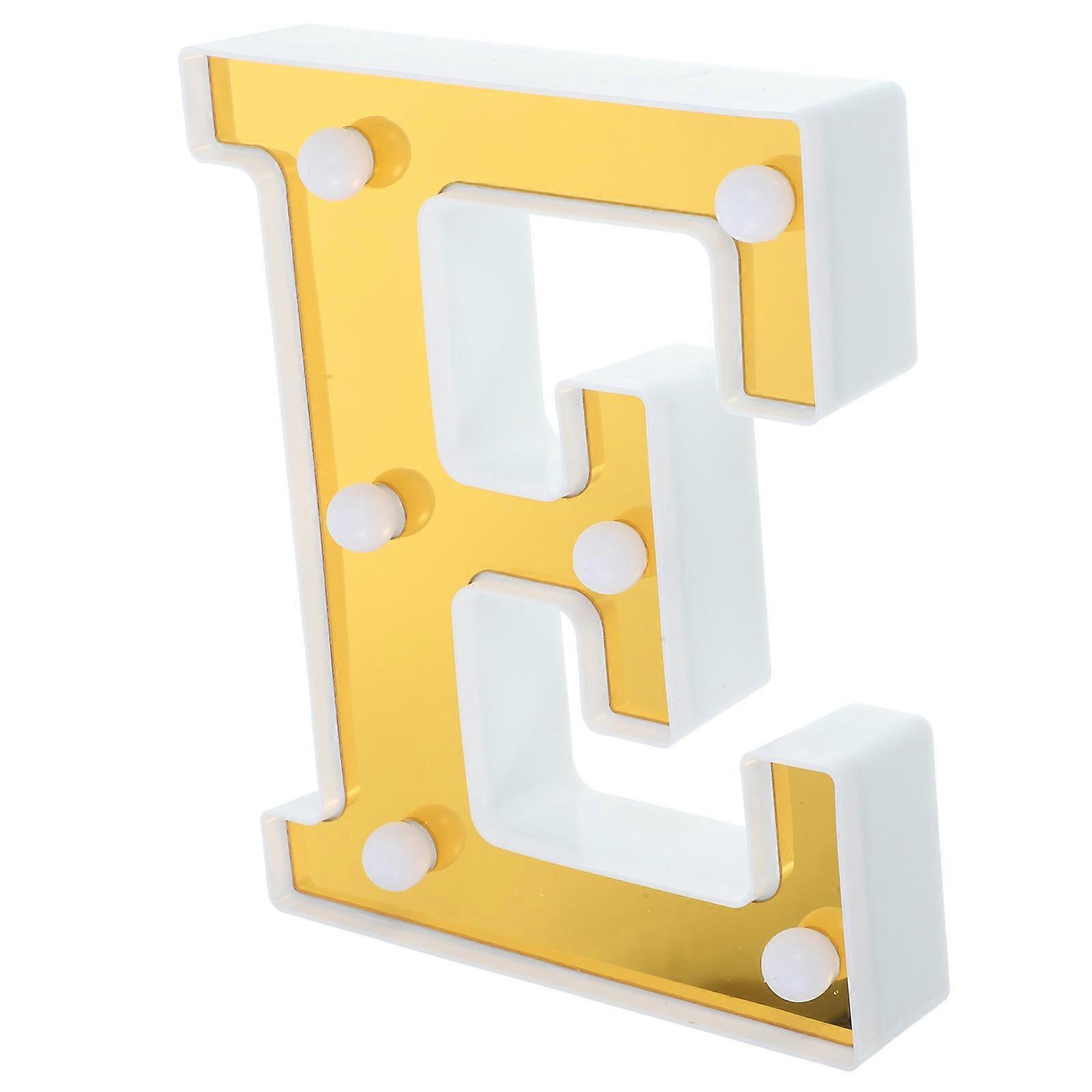 Decorative LED Sign Alphabet Letter Modeling Light for Decor 4Pcs Golden