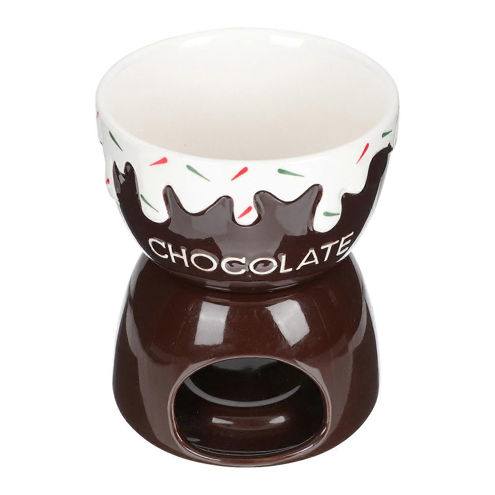 Fondue Pot Set Ceramic Cheese Warmer for 2Sets Detachable Fondue Pot