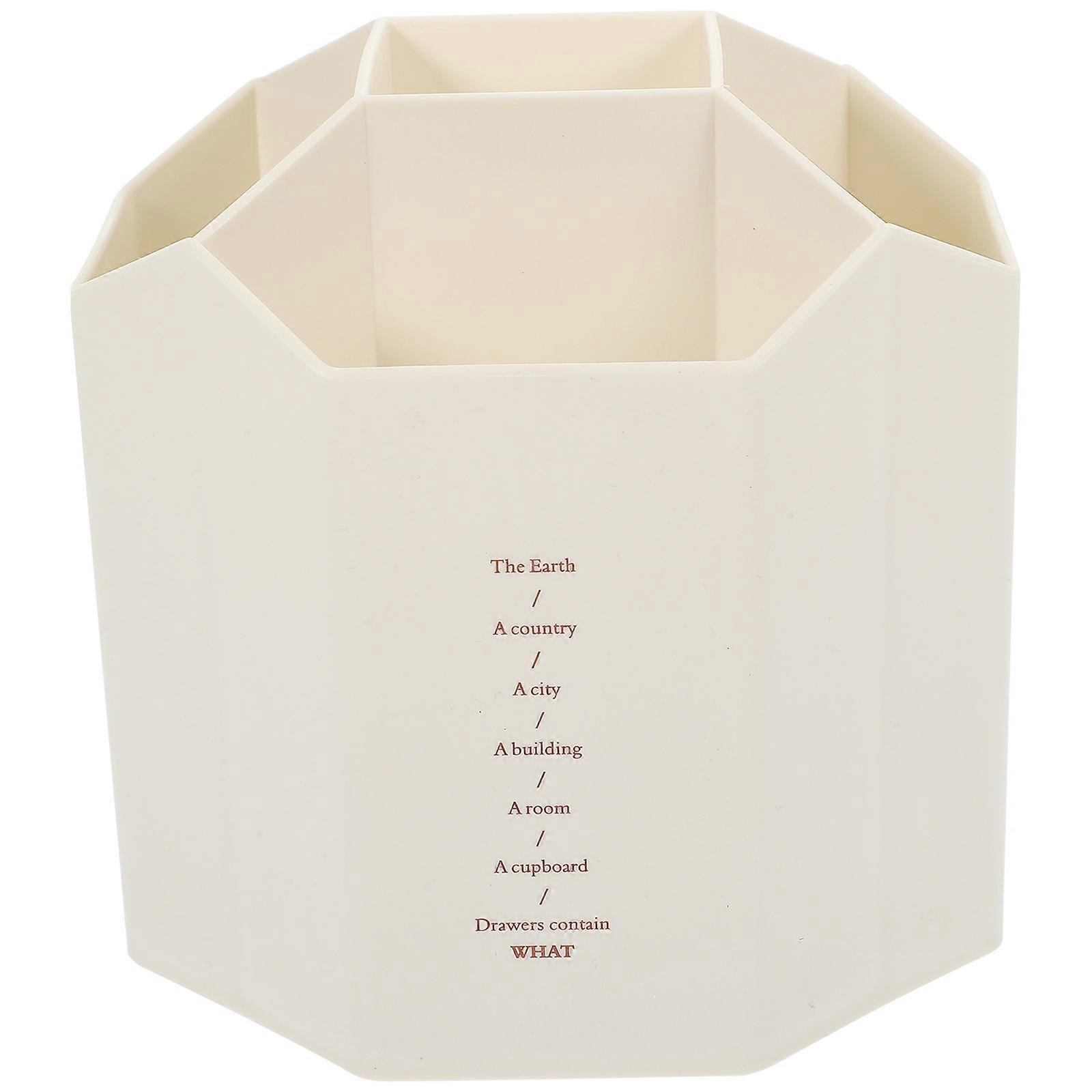 Japanese Style 4Pcs Makeup Brush Storage Bucket Multi-Functional Holder For Sundries And Desktop Use White Plastic