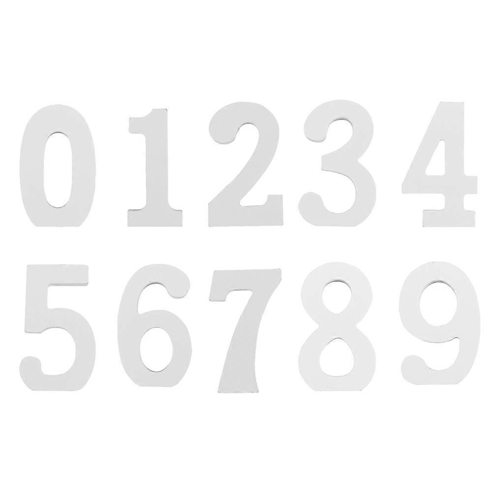 Wooden Decor Simple Number Decor for Wedding Use 20Pcs White
