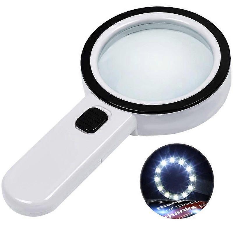 Magnifying Glass Glass Lens Handheld Illuminated Magnifier Reading