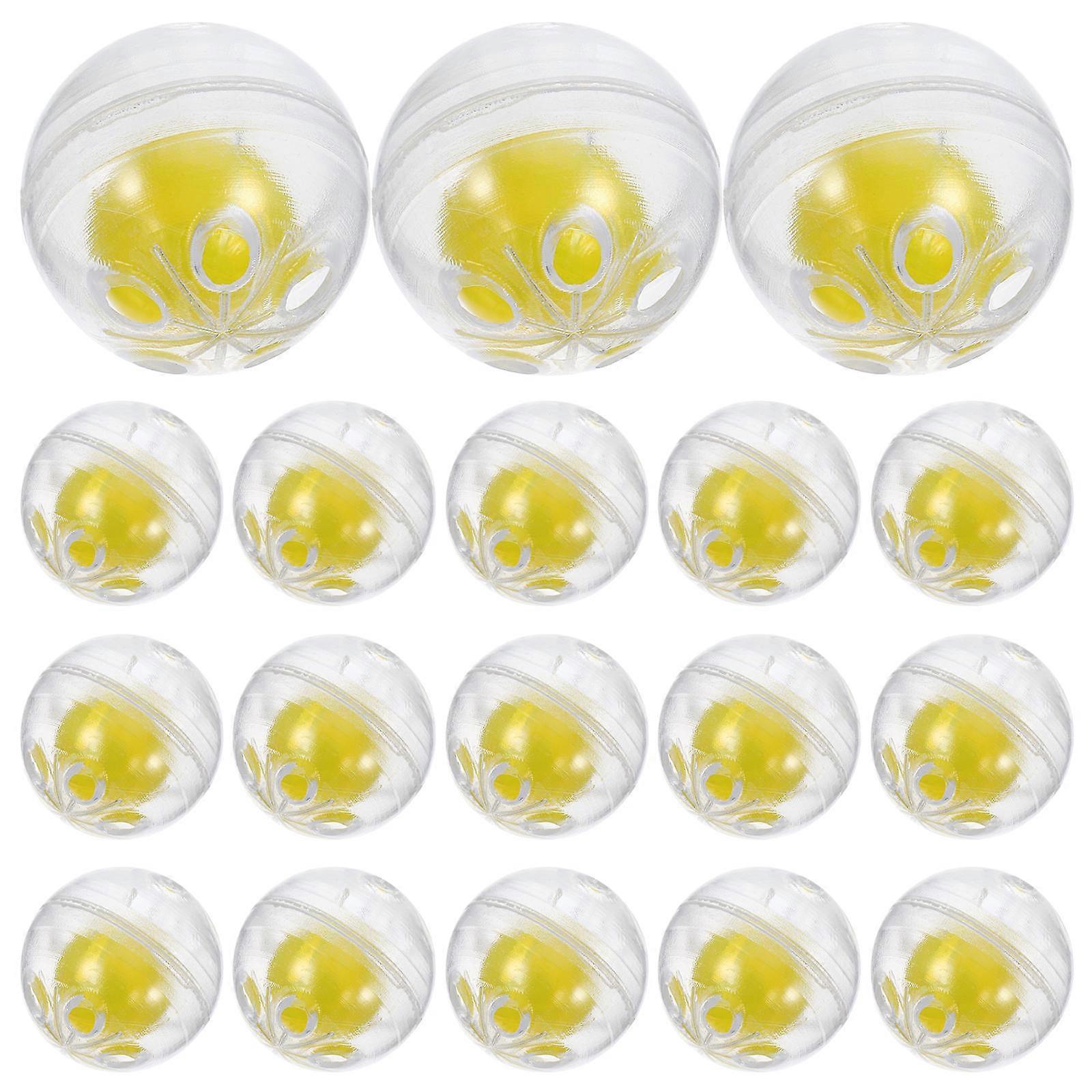 Rattle Inserts For Baby Toys Sound Maker For Babies Playtime 2.40X2.40X2.40CM Yellow Plastic 50Set