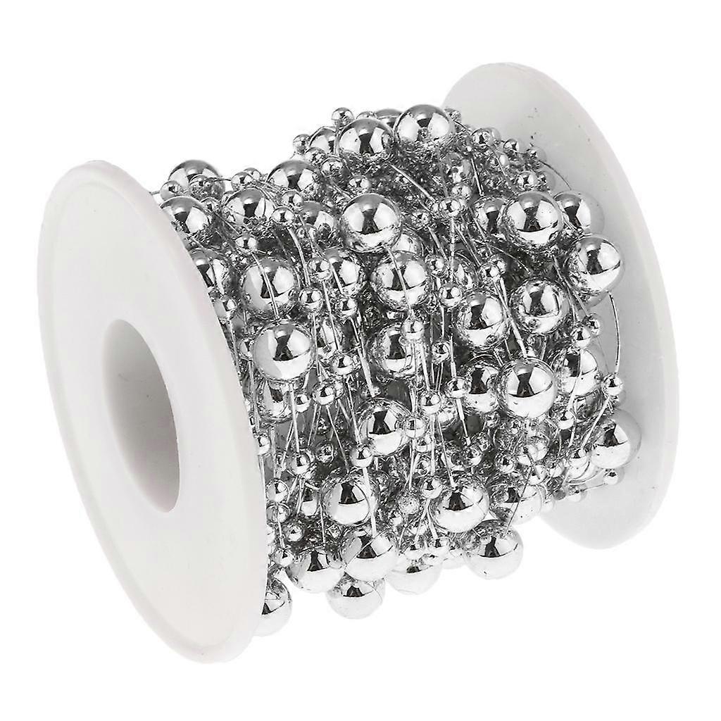 Artificial Beads String Strand Garland Wedding Venue Decor DIY Craft Silver