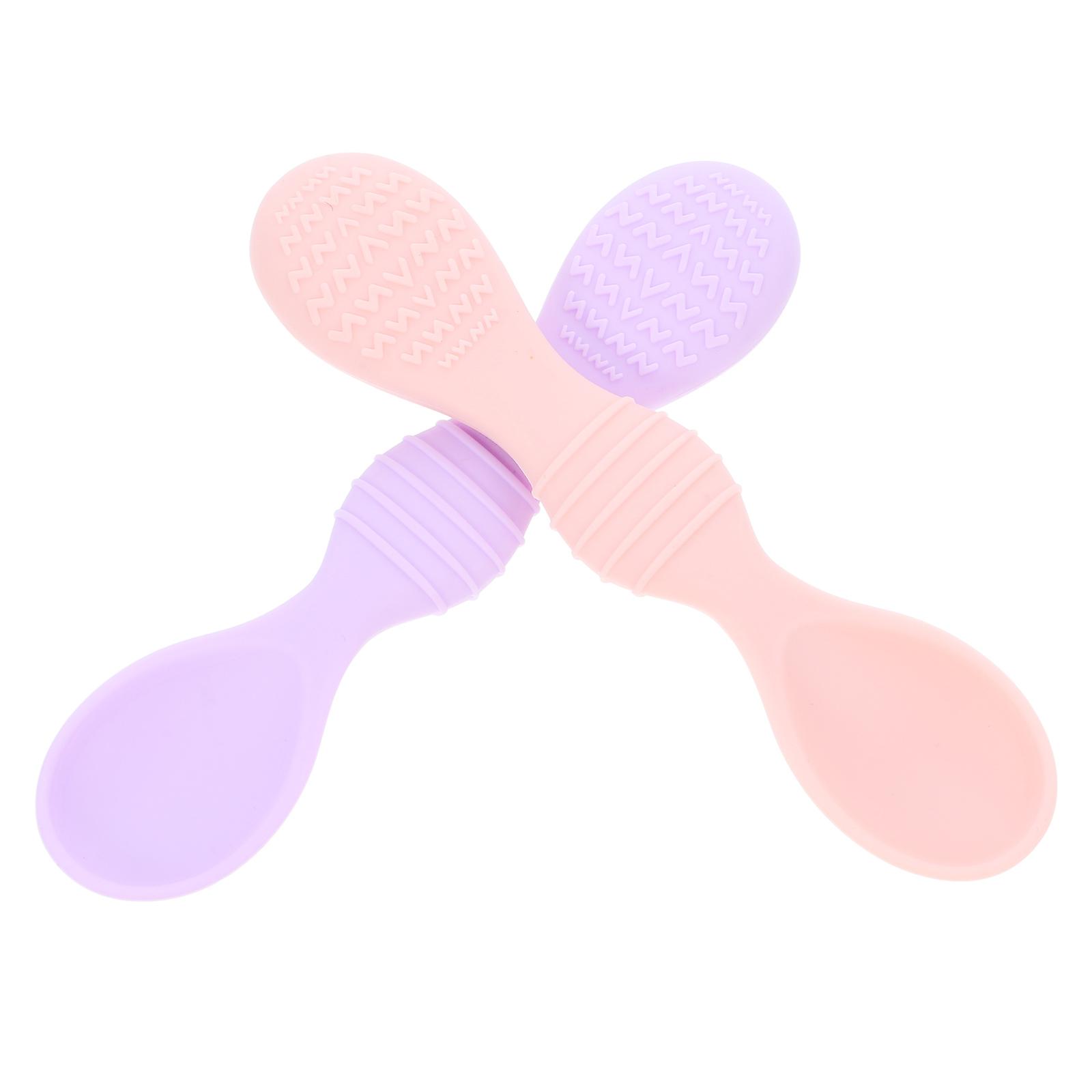 Assorted Color Silicone Feeding Spoons for Infant Feeding 6Pcs Set