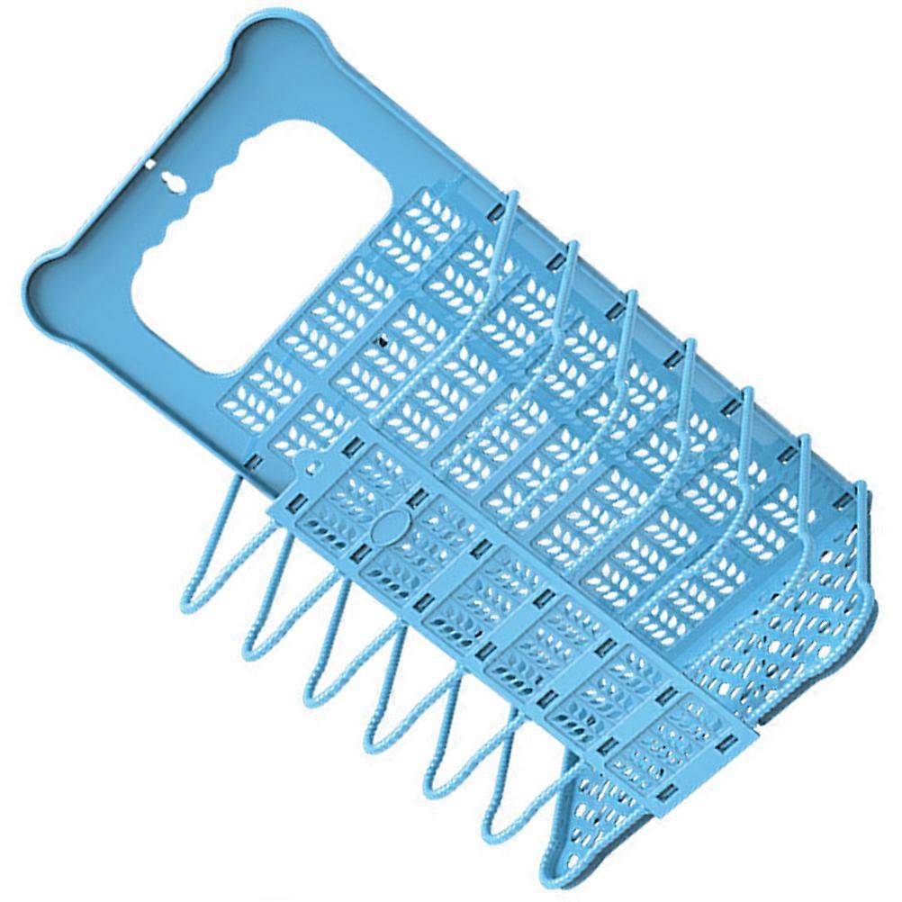 Small Collapsible Laundry Basket Rectangular Sky-Blue 37x21.8cm For Living Room 1Set