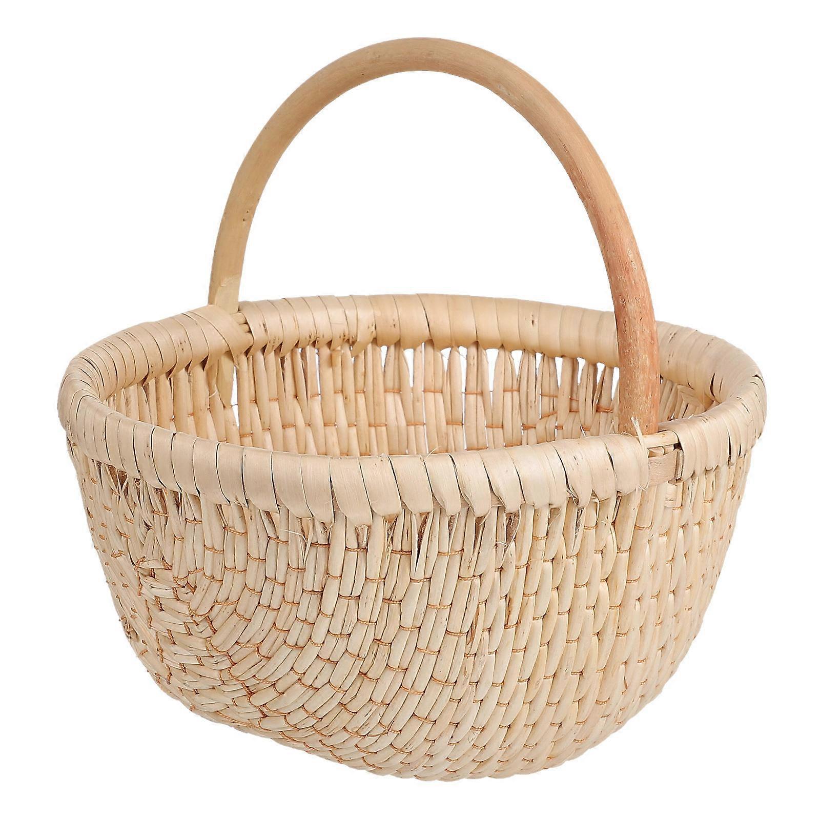 Versatile Decorative Rattan Basket Perfect For Home And Party Use Beige Color 25x24cm 1Pack