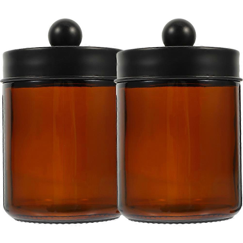 Candle Container Glass Multi-Functional for 4Pcs Light Brown Storage Jar