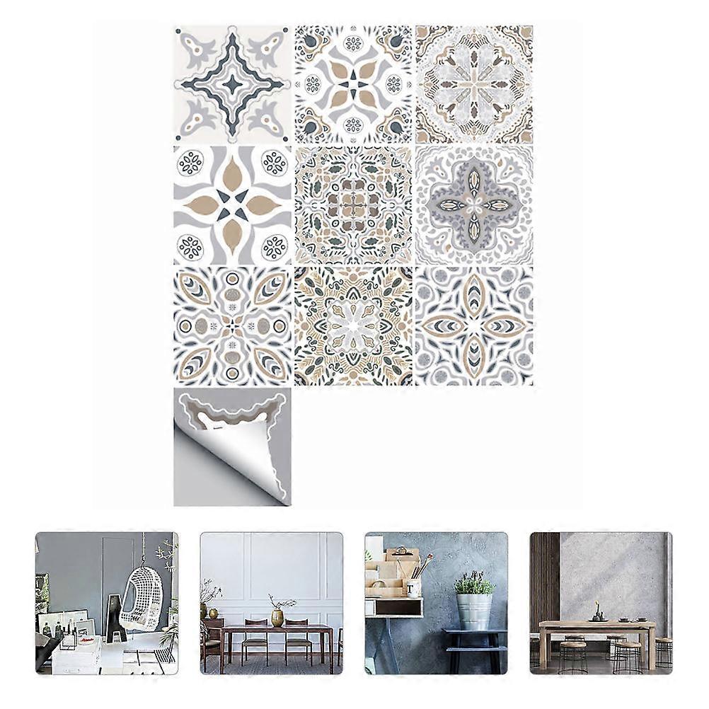 Retro Ceramic Tiles Stickers for Home Wall Decor 30Pcs Decorative Set