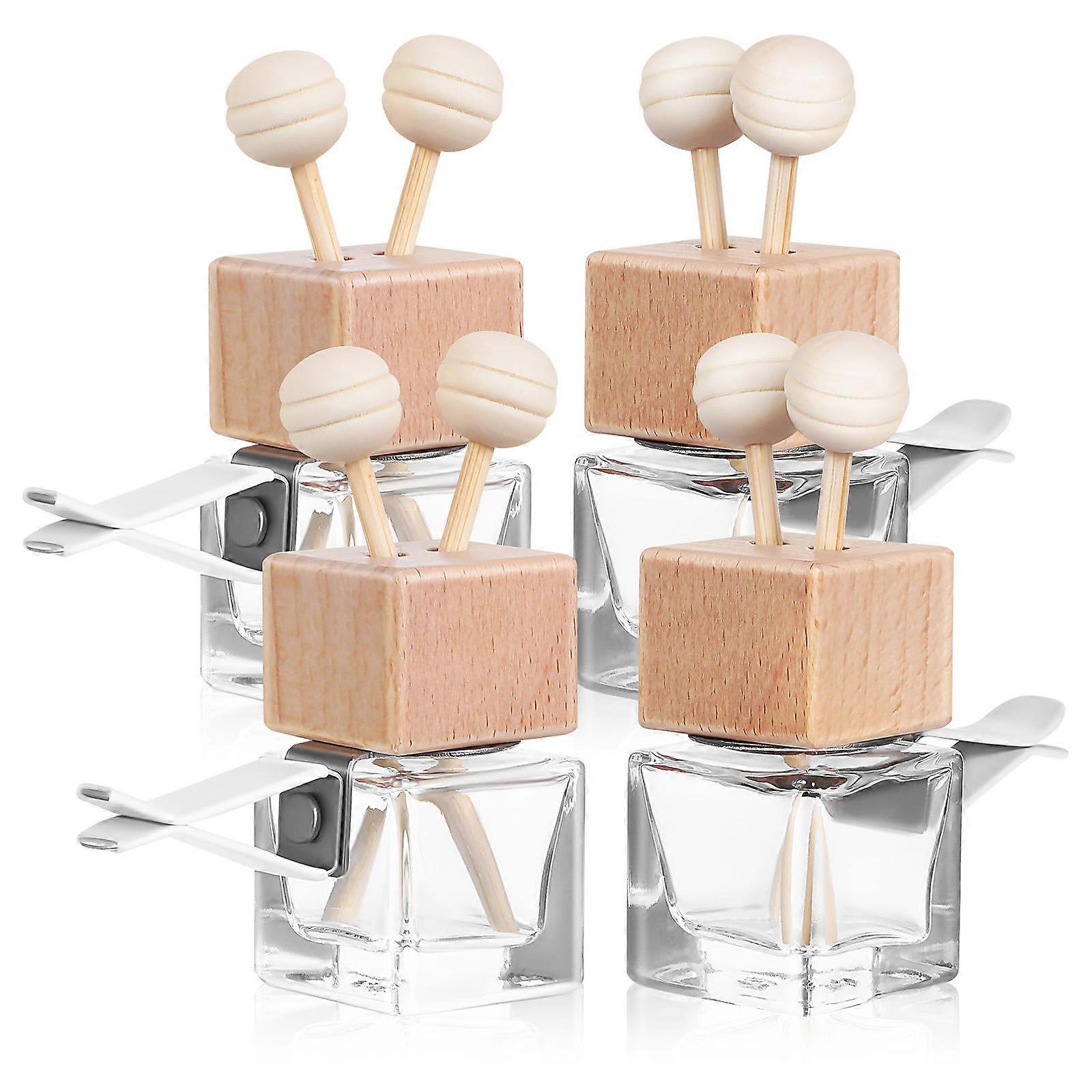 Car Essential Oil Diffuser Glass Bottle for Aromatherapy 8Pcs Vent Clip