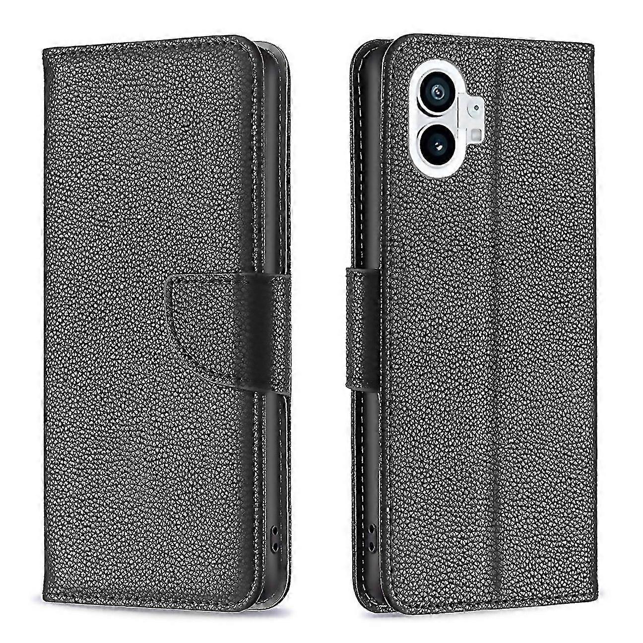 For Nothing Phone 1 Litchi Texture Pure Color Leather Phone