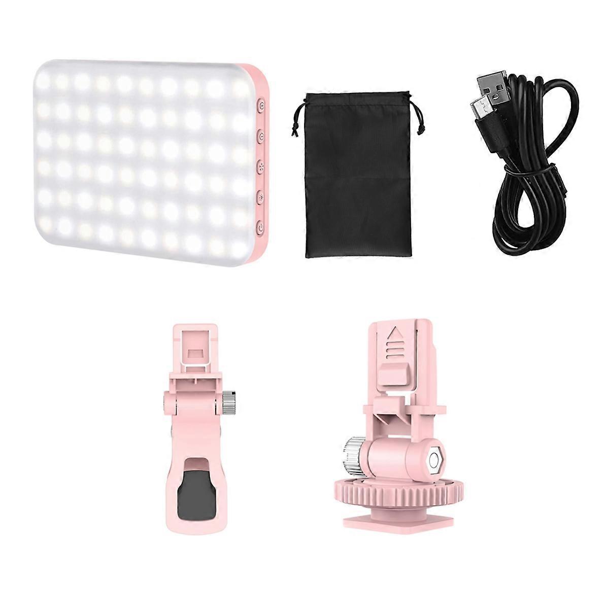 Selfie Light Video Fill Light 60 LED Ajusted 3 Light Modes Pink