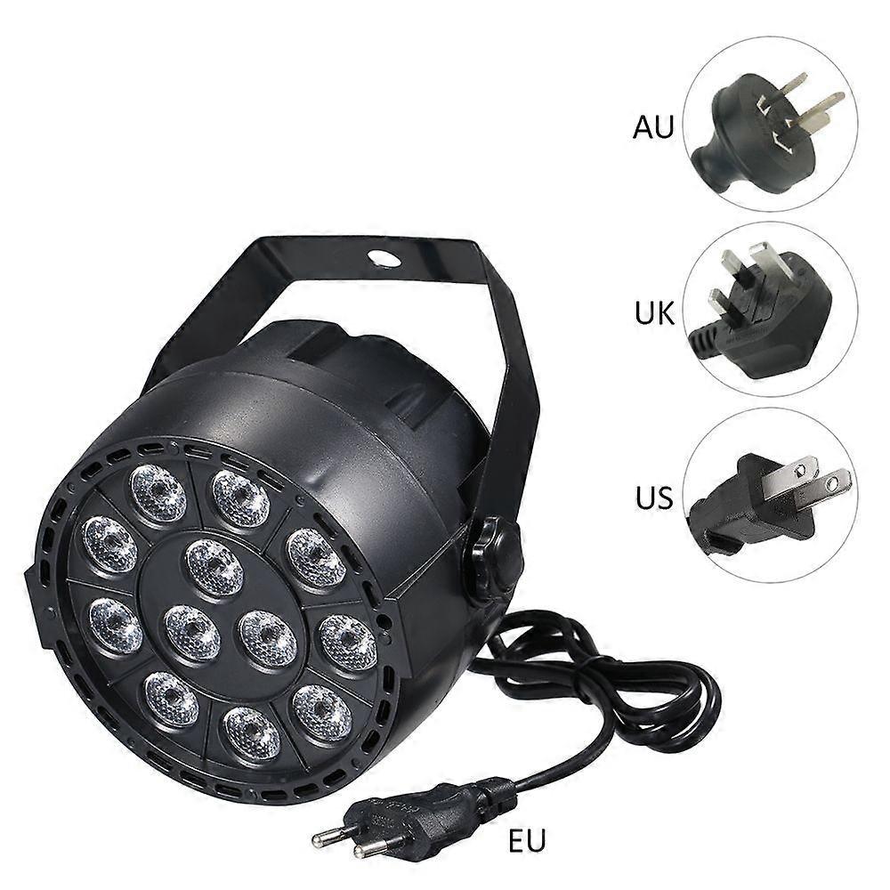 AC90-240V 12 LEDs Par Lights 8 Channel RGBW Color Mixing Stage Lighting with DMX Strobe & Sound Active Mode for Disco Party Christmas Wall Wash