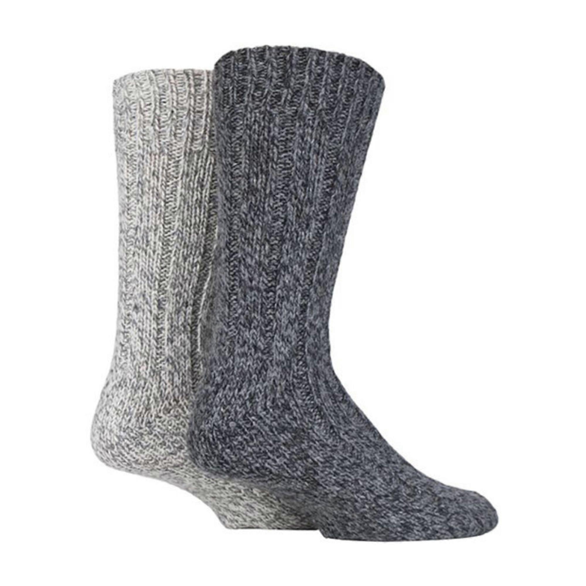 Sock Shop - Unisex 2 Pair Winter Warm Knit Wool Boot Socks
