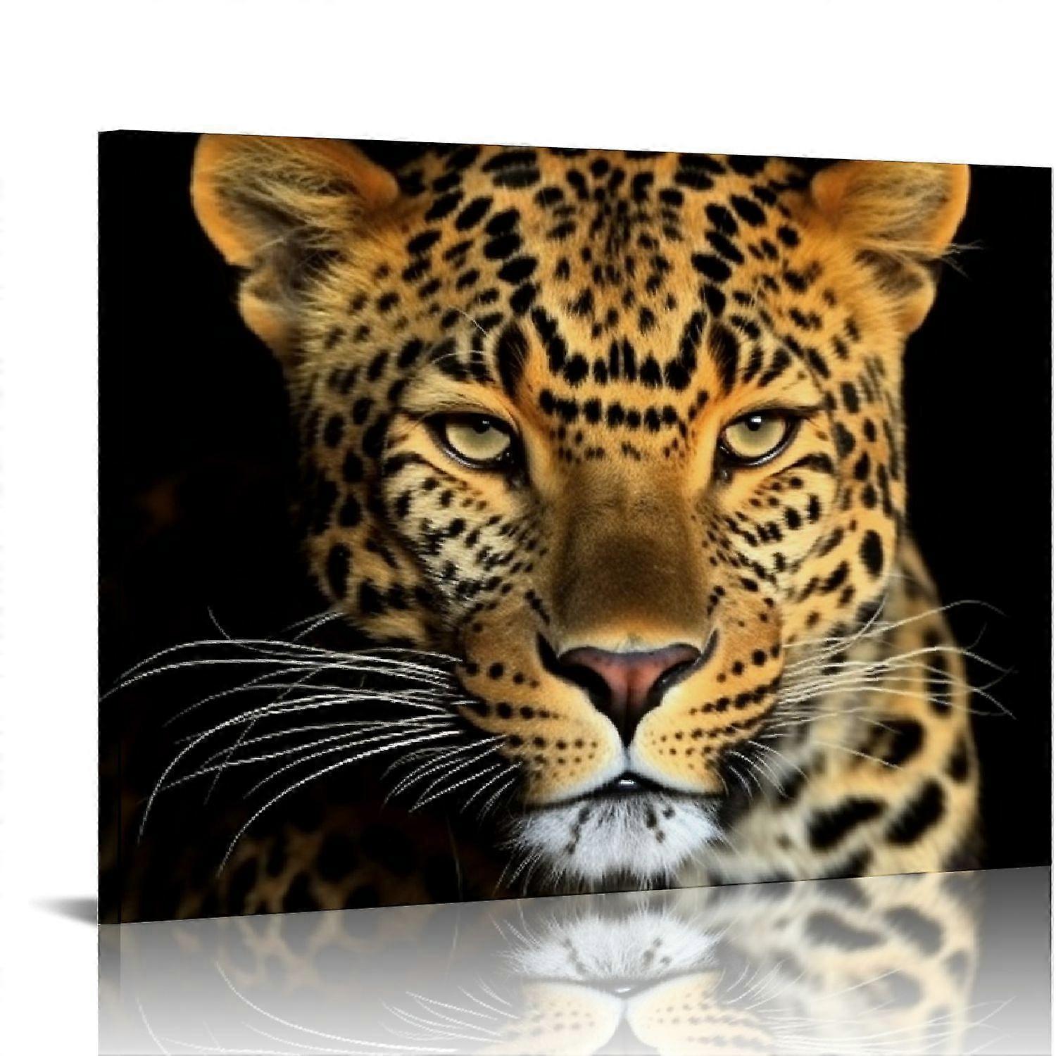 - Canvas Leopard Tiger Lion Cheetah Picture Print Wall Art Animal Canvas Artwork Stretched Giclee Canvas Printing Hanging Wall Decor Ready to Hang.-ou