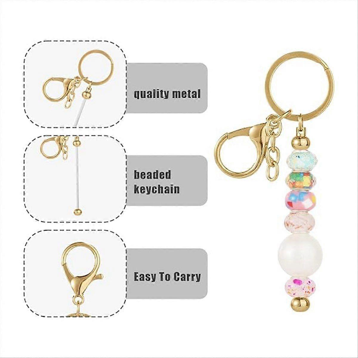 Beadable Keychain Bars Beadable Blanks DIY Bead Bar Keychain Kit B