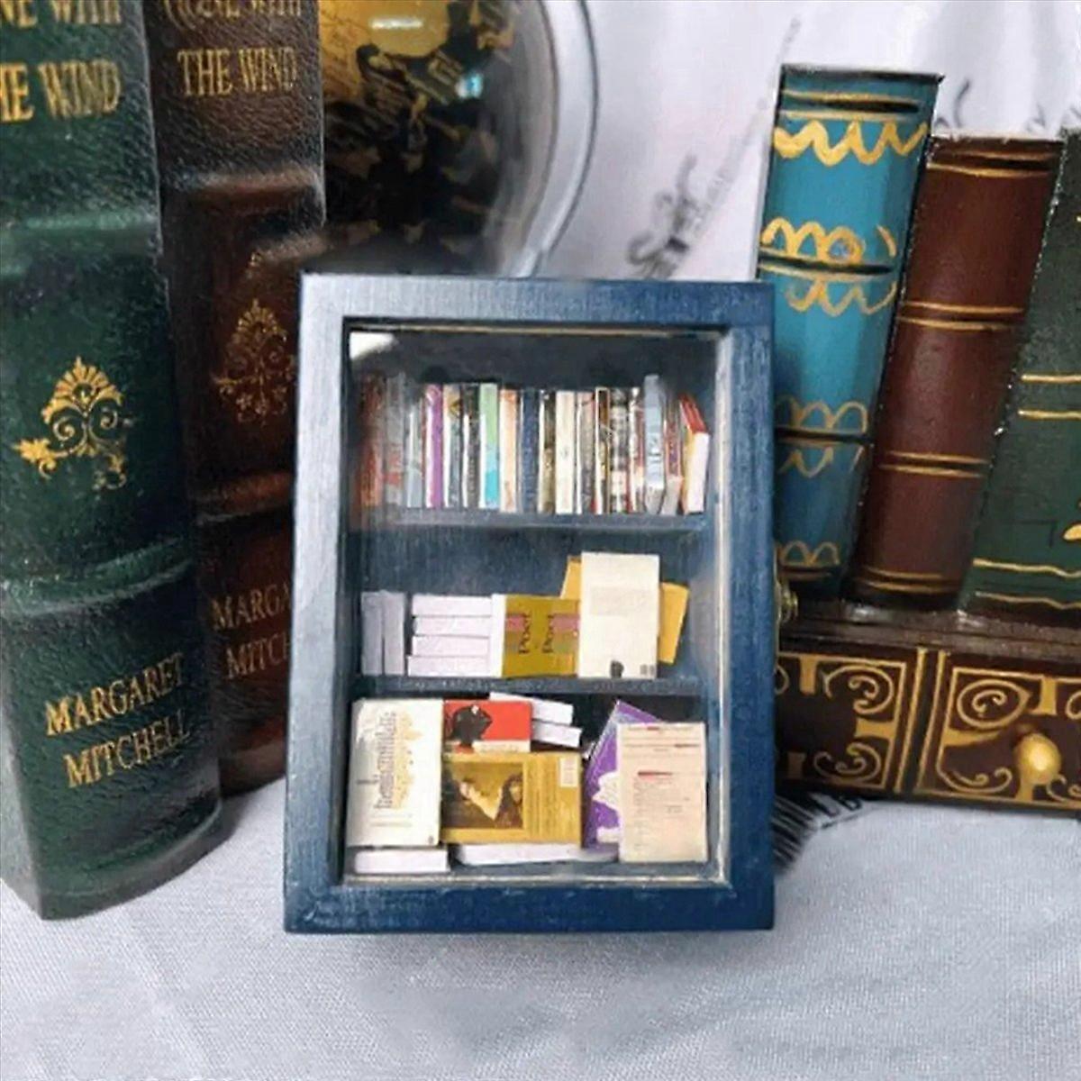 Miniature Bookshelf Pocket Anxiety Bookshelf Wooden Tiny Book Library