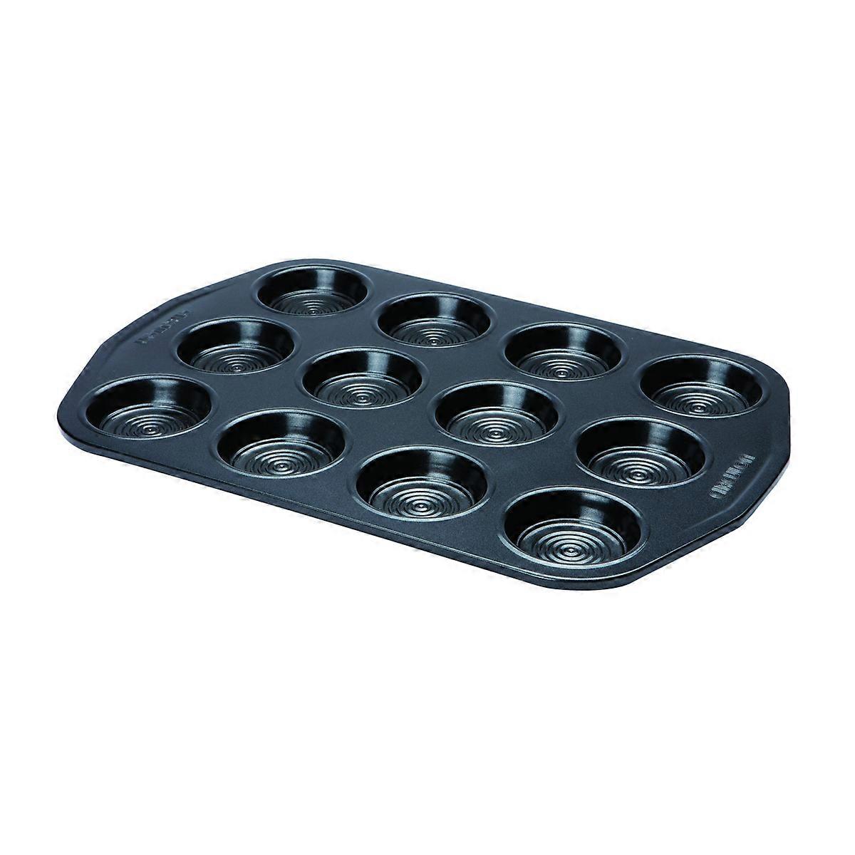 Circulon Ultimum BW Bun Tin Black Rectangular Muffin Pan Baking Mould - 12 Cup