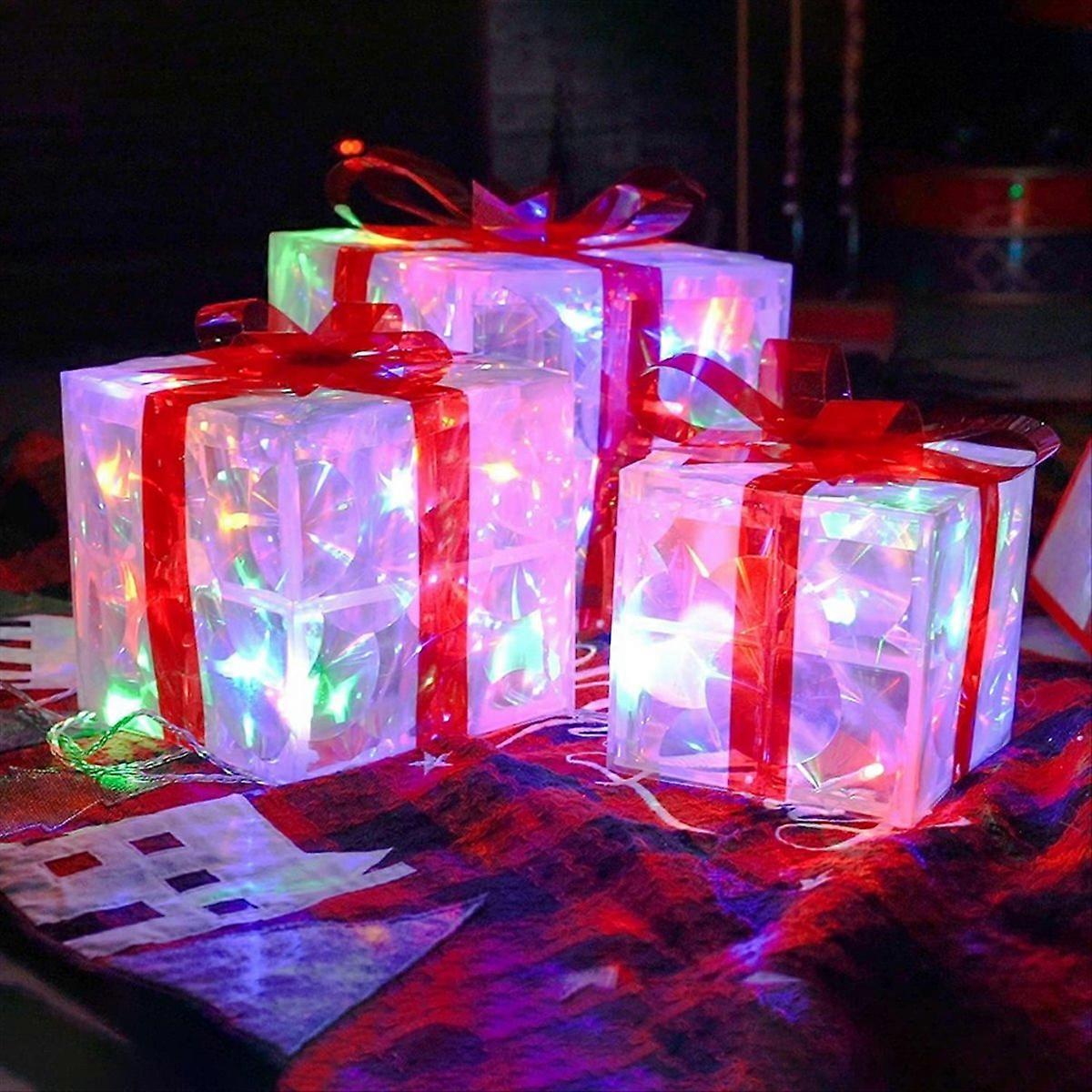 Christmas Light Gift Box LED Light Christmas Box Decorations B