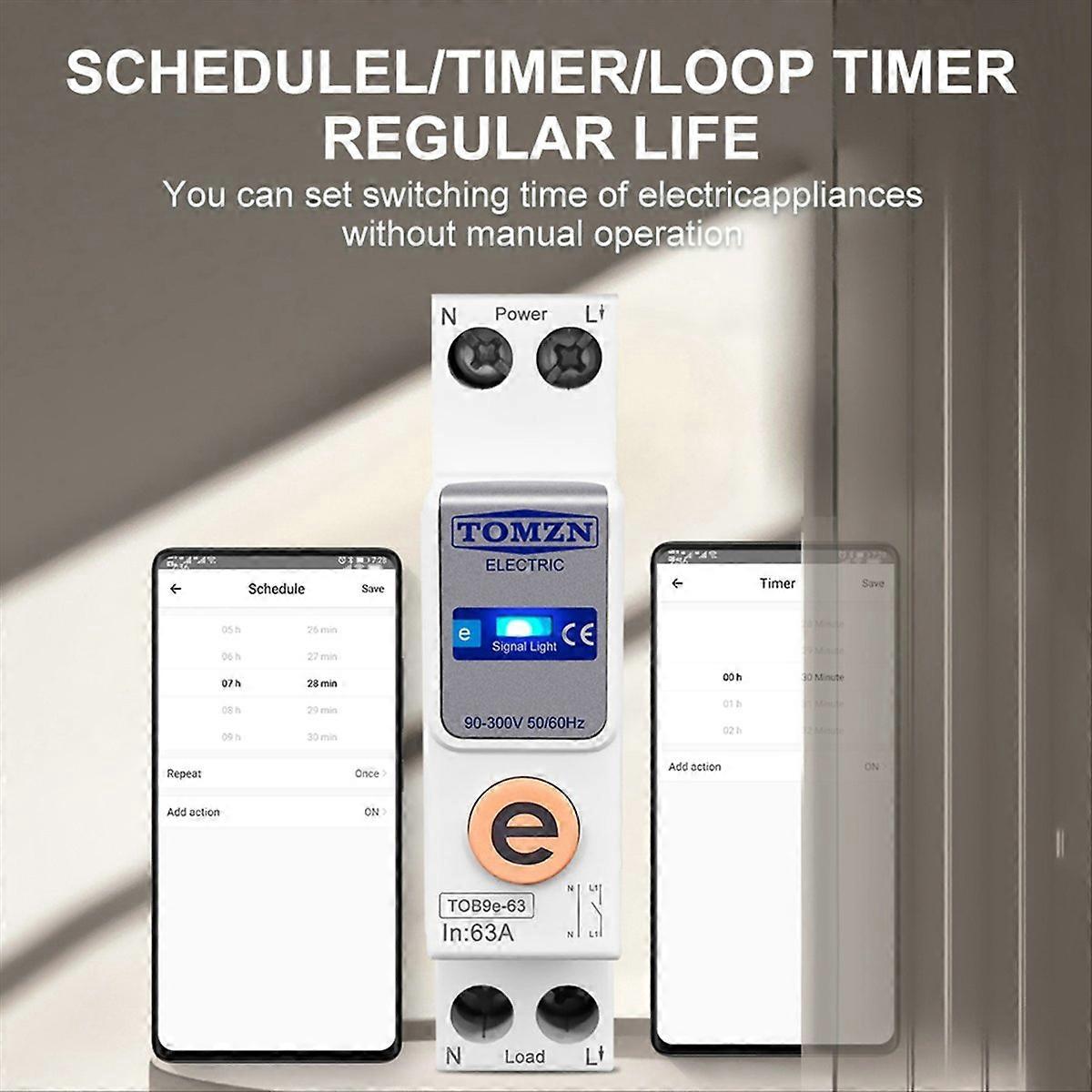  TOB9e-63 No metering 1P+N 63A WIFI Smart Switch Energy Meter