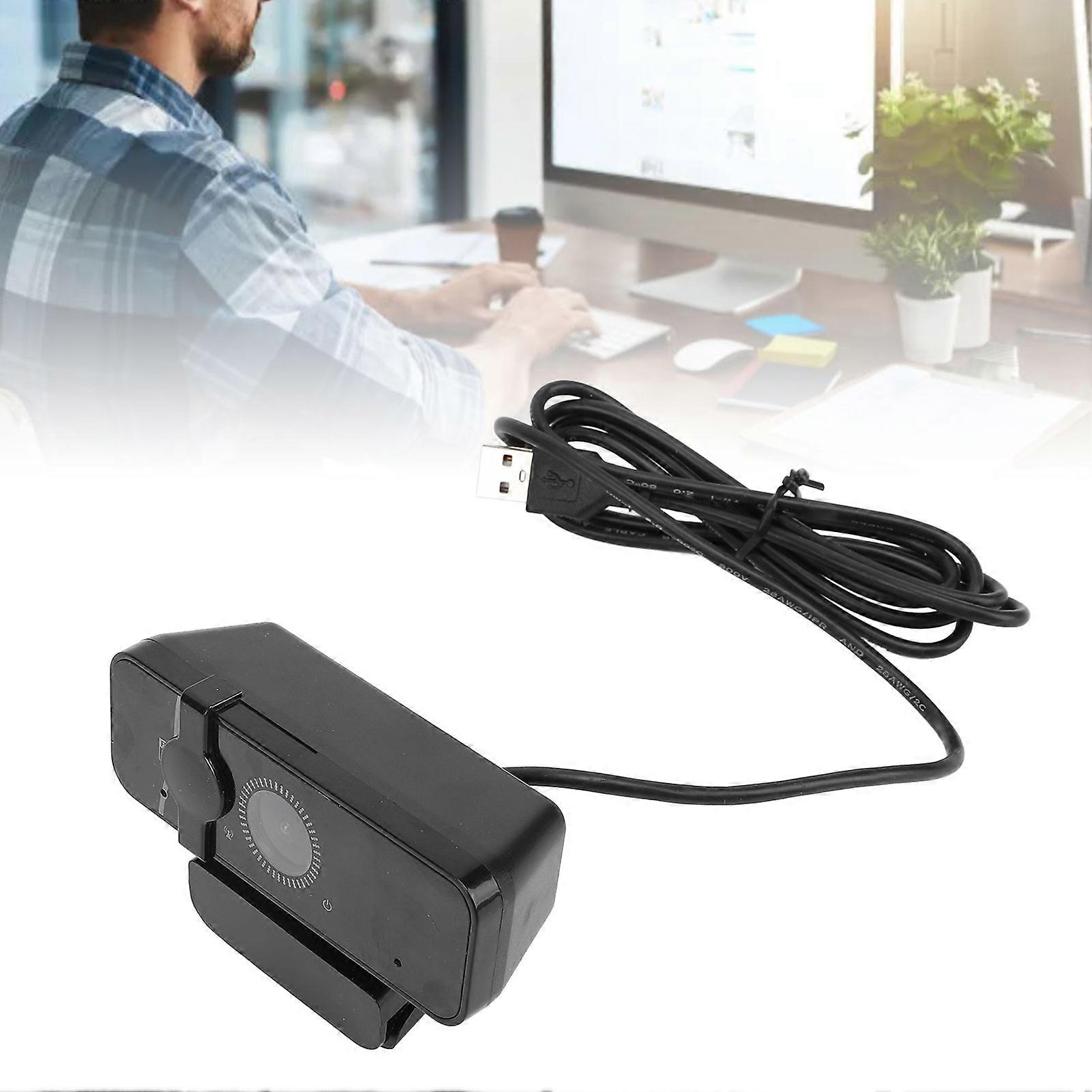 Full HD Webcam with Nose Canceling Microphone Rotatable Head No Drive USB 2.0 1080P Video Wide Angle Camera for Desktop PC Laptop Computer 