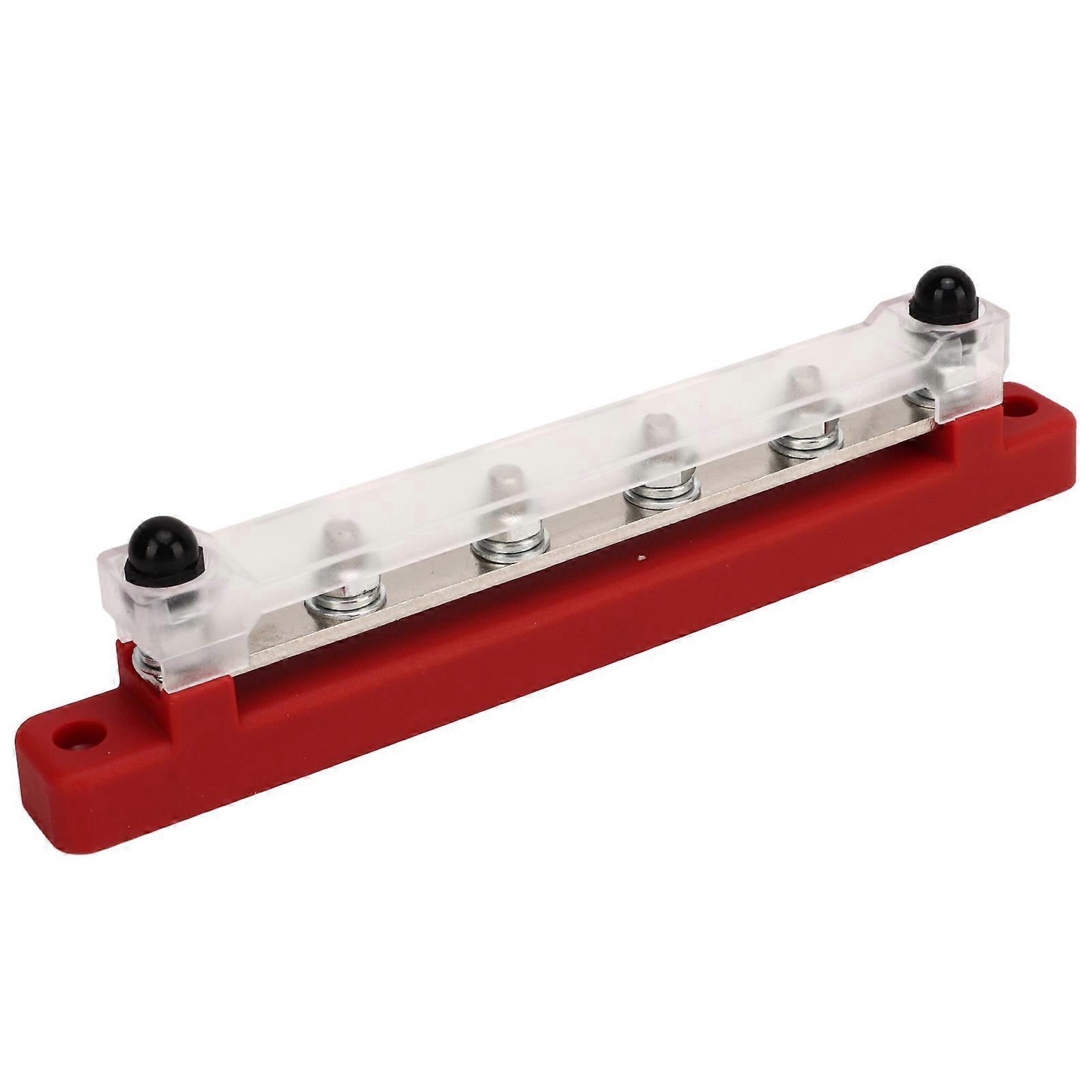 Power Distribution Block M6 Screw 6 Terminal Bus Bar DC 12V‑48V 150A for Automobile Boat Red 