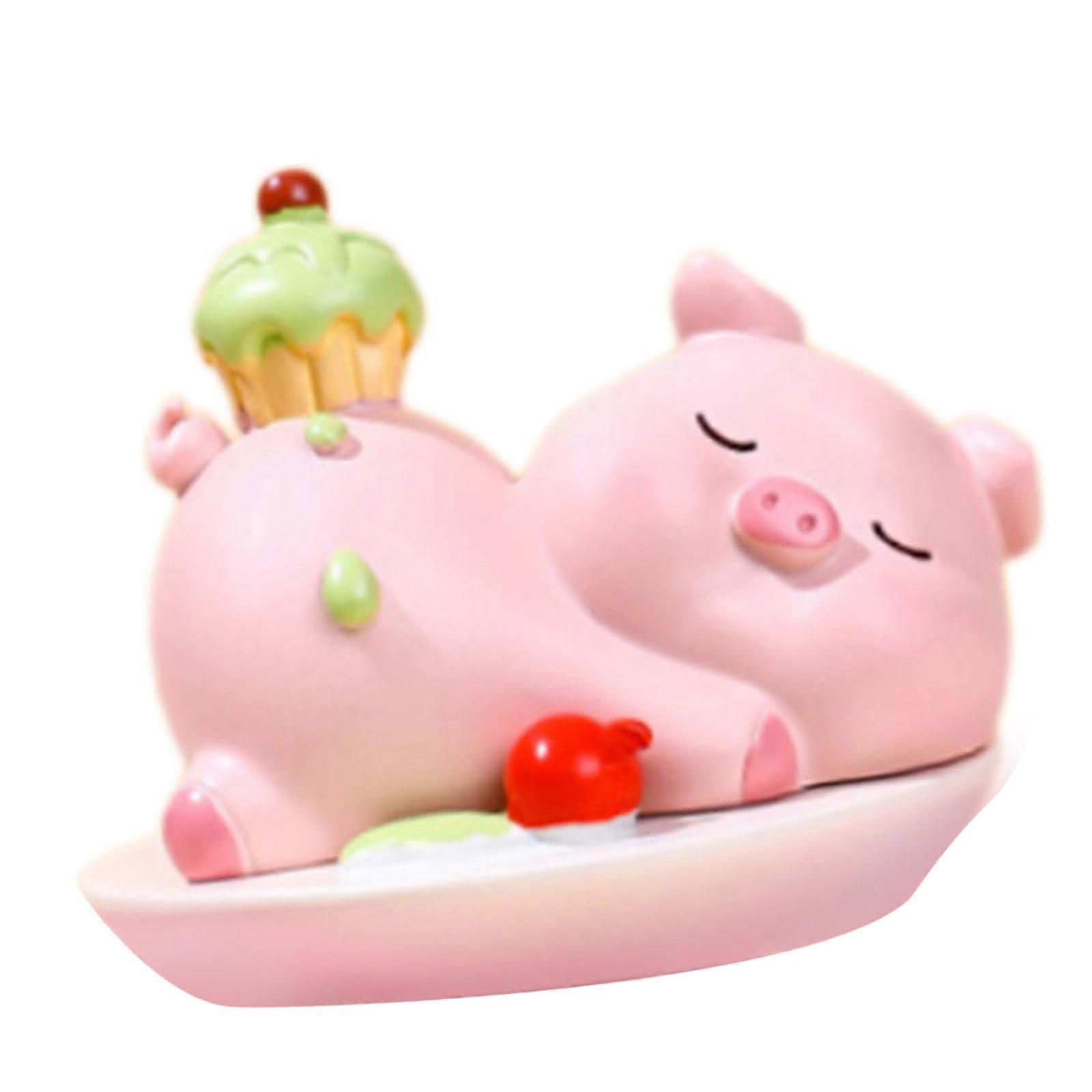 Fun Animal Dessert Miniature Figurine Small Display Resins Statue For Stress Reduction Car Dashboard Decorative Ornament Multicolor